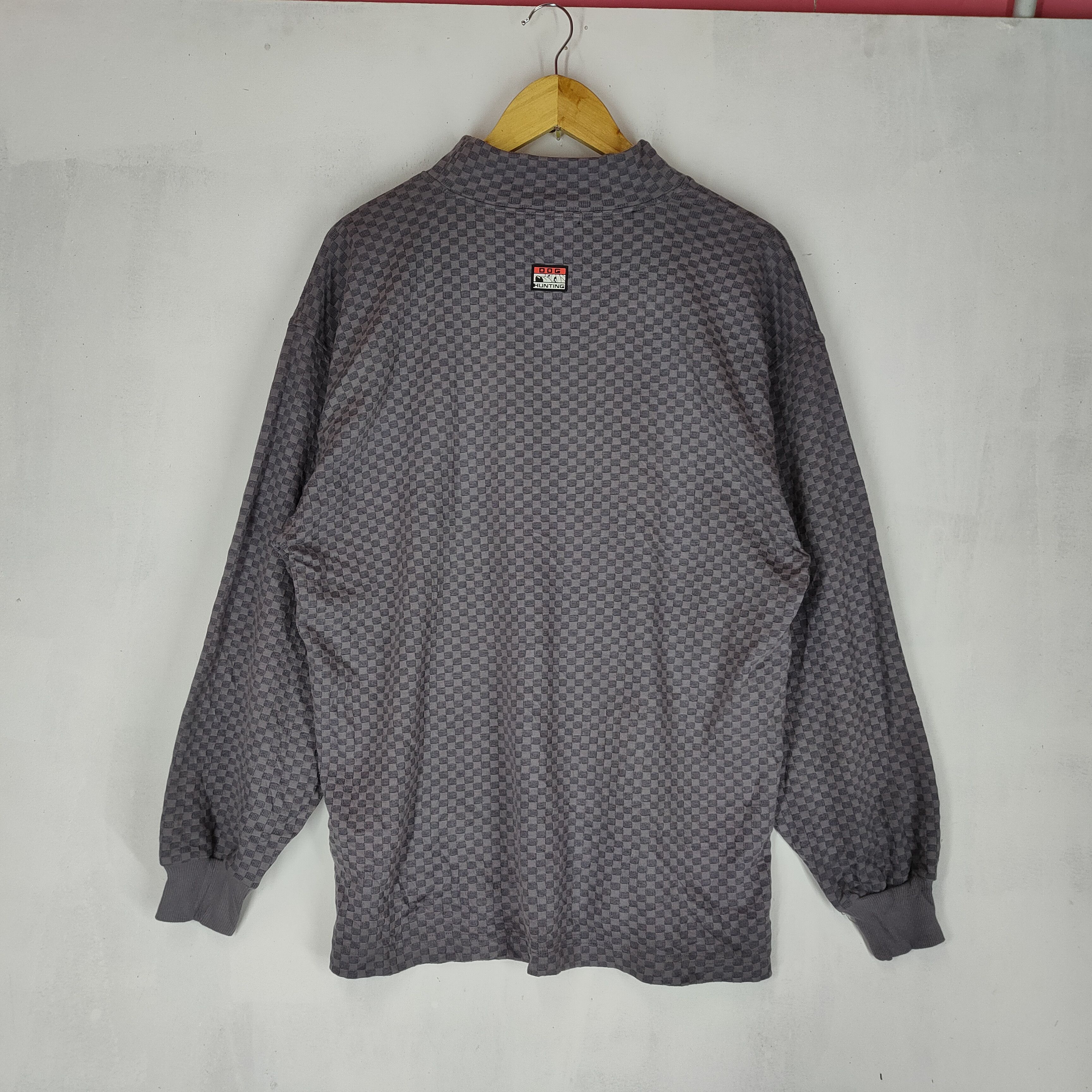 Japanese Brand DOG HUNTING Embroidery Logo Grid Pattern Design Sweatshirt Size US L / EU 52-54 / 3 - 6 Thumbnail