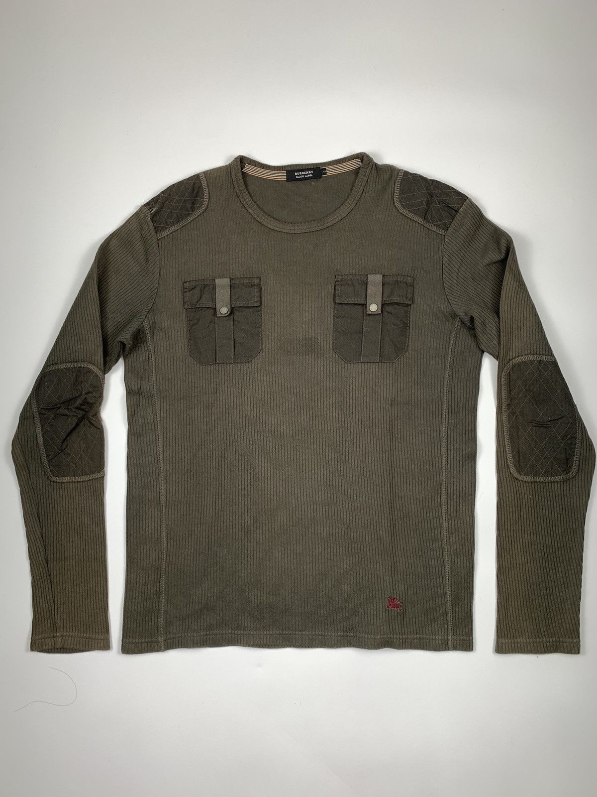 Burberry × Designer Burberry Double Pad Army Long Sleeve Tee Size US M / EU 48-50 / 2 - 1 Thumbnail