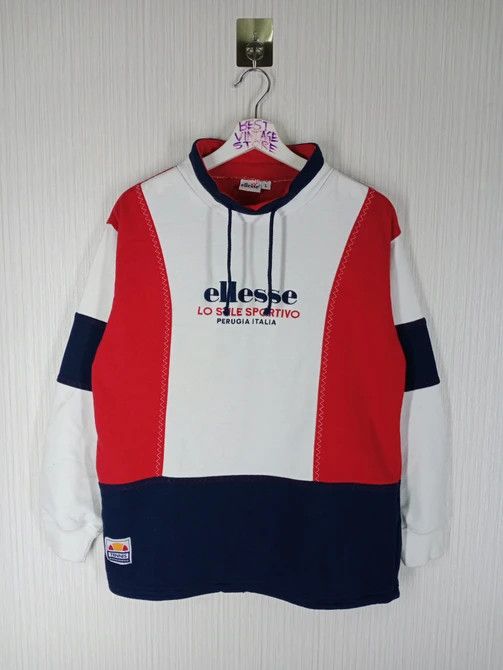 Vintage 90s Ellesse Colorblock Fullover Sweatshirt
