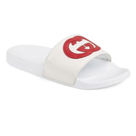 Gucci Pursuit GG Logo Slide Sandals White Men's UK 7/US $3