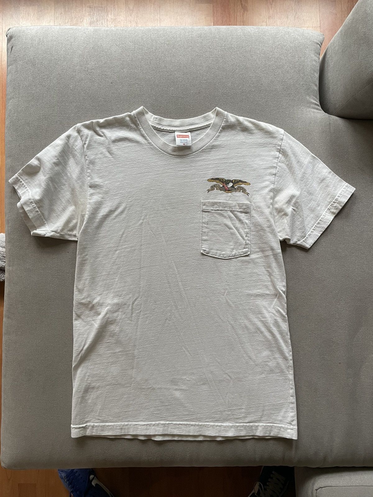 トップス Supreme Anti Hero Eagle Pocket Tee L S/S16 OG Supreme Anti Hero Eagle Pocket Tee Size Large DSWT
