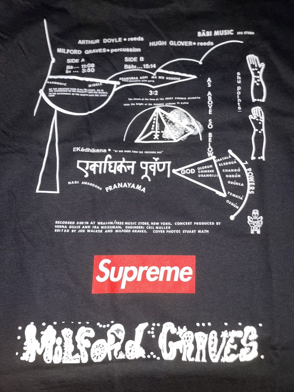 Supreme Milford Graves Tee - Black - XL
