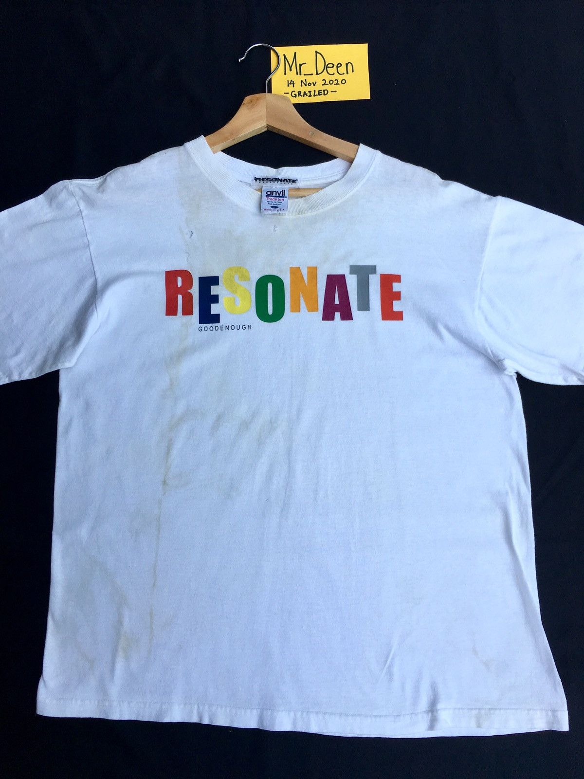 Vintage Vtg 90s Good Enough Japanese Brand Resonate Tshirt