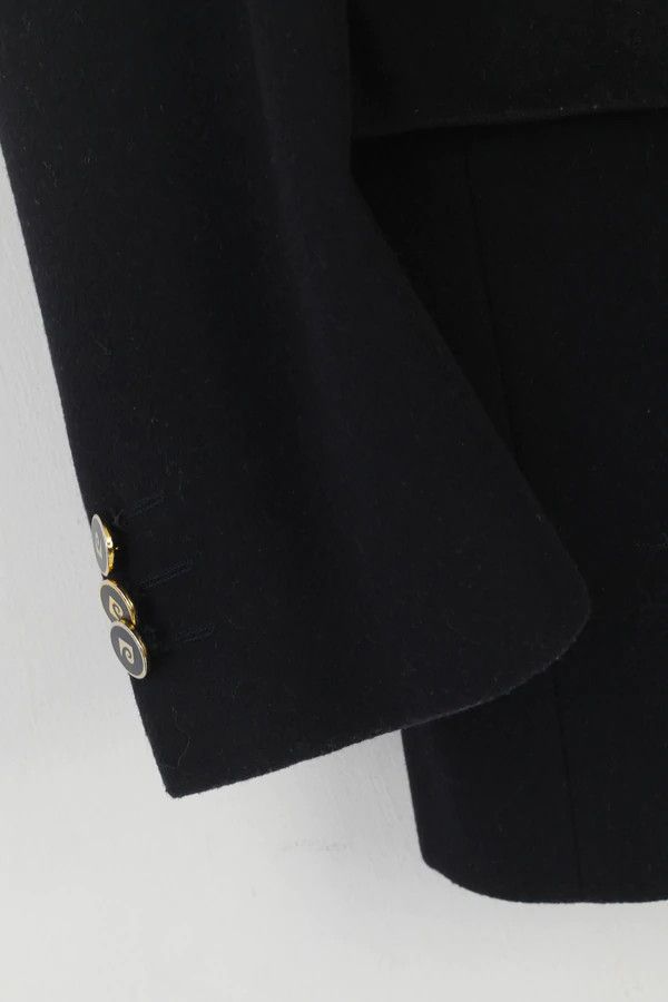 Pierre Cardin × Vintage Pierre Cardin Paris Men 40 Blazer Black Wool Italy Vtg 9445 Size 40R - 4 Thumbnail