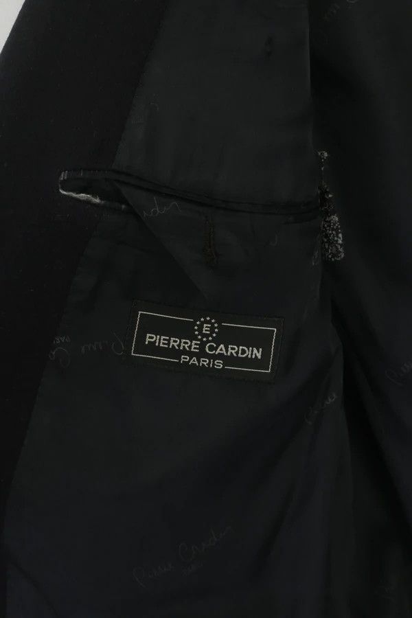 Pierre Cardin × Vintage Pierre Cardin Paris Men 40 Blazer Black Wool Italy Vtg 9445 Size 40R - 5 Thumbnail