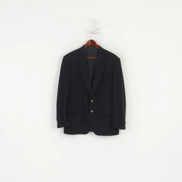Pierre Cardin × Vintage Pierre Cardin Paris Men 40 Blazer Black Wool Italy Vtg 9445 Size 40R - 1 Thumbnail
