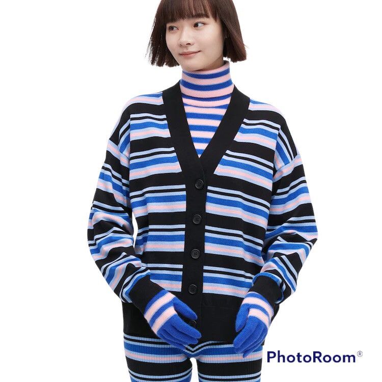 UNIQLO X MARNI MERINO BLEND STRIPED OVERSIZED CARDIGAN