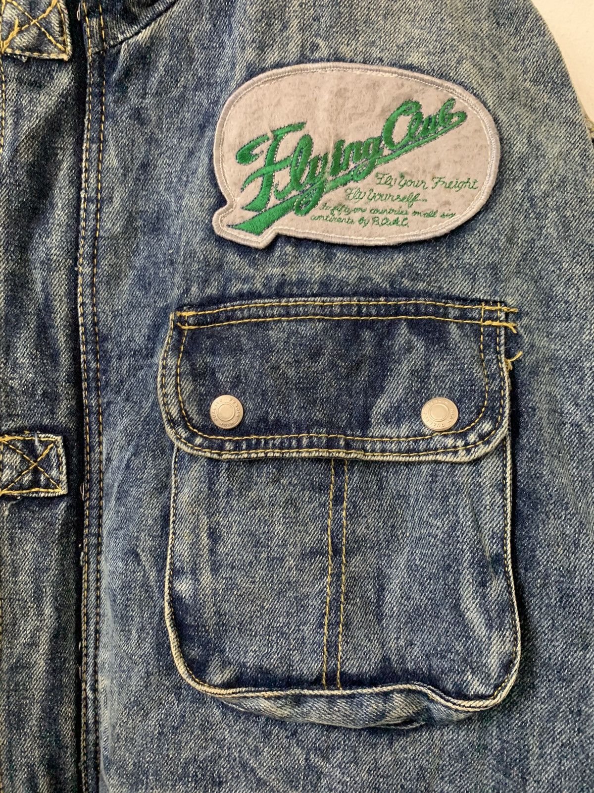 Vintage Flying Team Shearling Denim Jacket Size US L / EU 52-54 / 3 - 9 Thumbnail