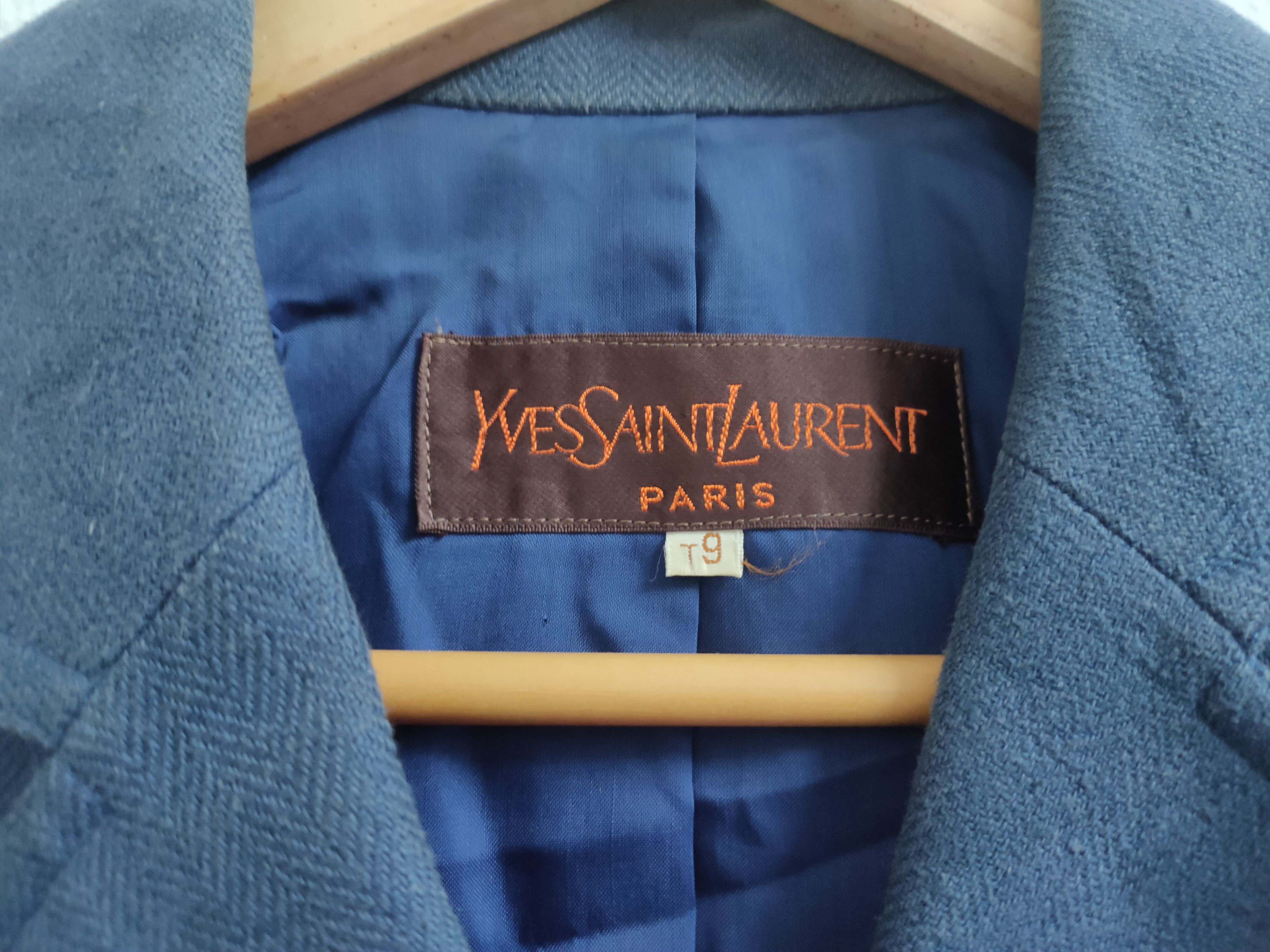 Designer × Vintage × Yves Saint Laurent YSL Paris Wool Double Collar Blazer Jacket Size S / US 4 / IT 40 - 8 Thumbnail