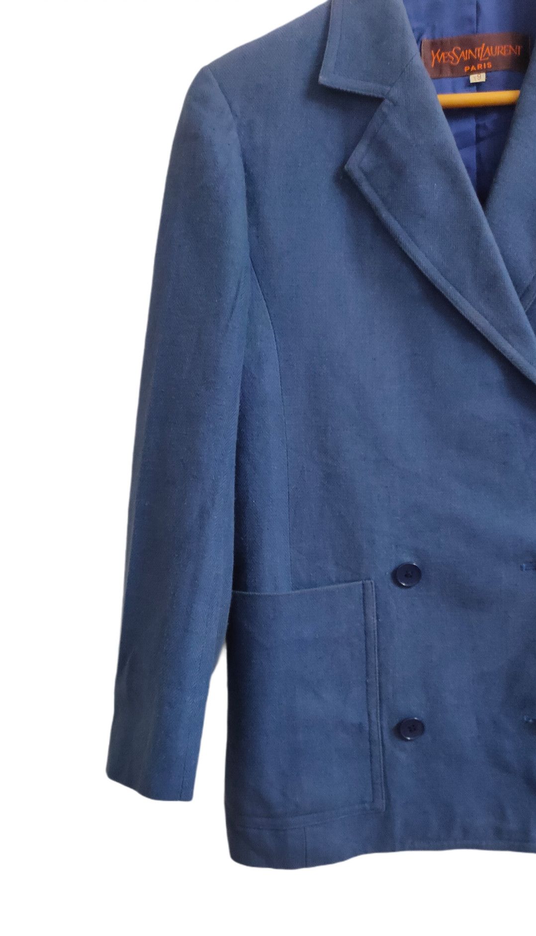 Designer × Vintage × Yves Saint Laurent YSL Paris Wool Double Collar Blazer Jacket Size S / US 4 / IT 40 - 4 Thumbnail