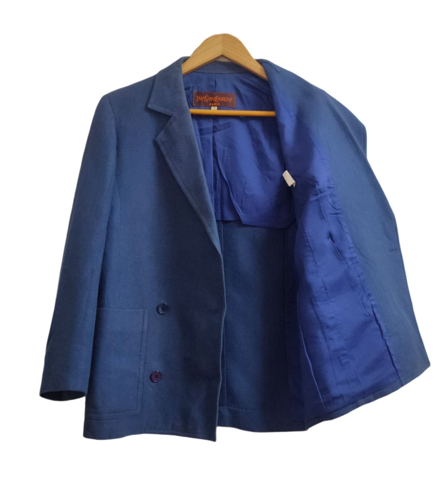 Designer × Vintage × Yves Saint Laurent YSL Paris Wool Double Collar Blazer Jacket Size S / US 4 / IT 40 - 6 Thumbnail