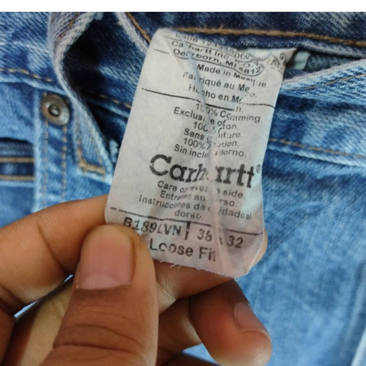 Carhartt CARHARTT DENIM Loose Fit Made in Mexico Pant Size US 37 - 5 Thumbnail