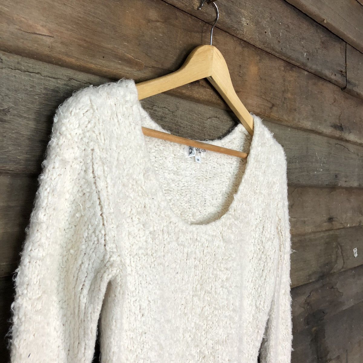 Homespun Knitwear × Michel Klein Michel Klein White Shag Shaggy Fur Mohair Knitwear #6991 Size S / US 4 / IT 40 - 6 Thumbnail
