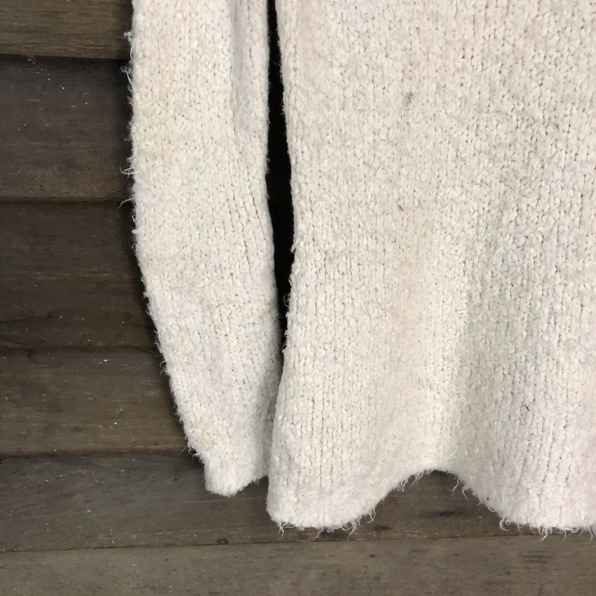 Homespun Knitwear × Michel Klein Michel Klein White Shag Shaggy Fur Mohair Knitwear #6991 Size S / US 4 / IT 40 - 4 Thumbnail