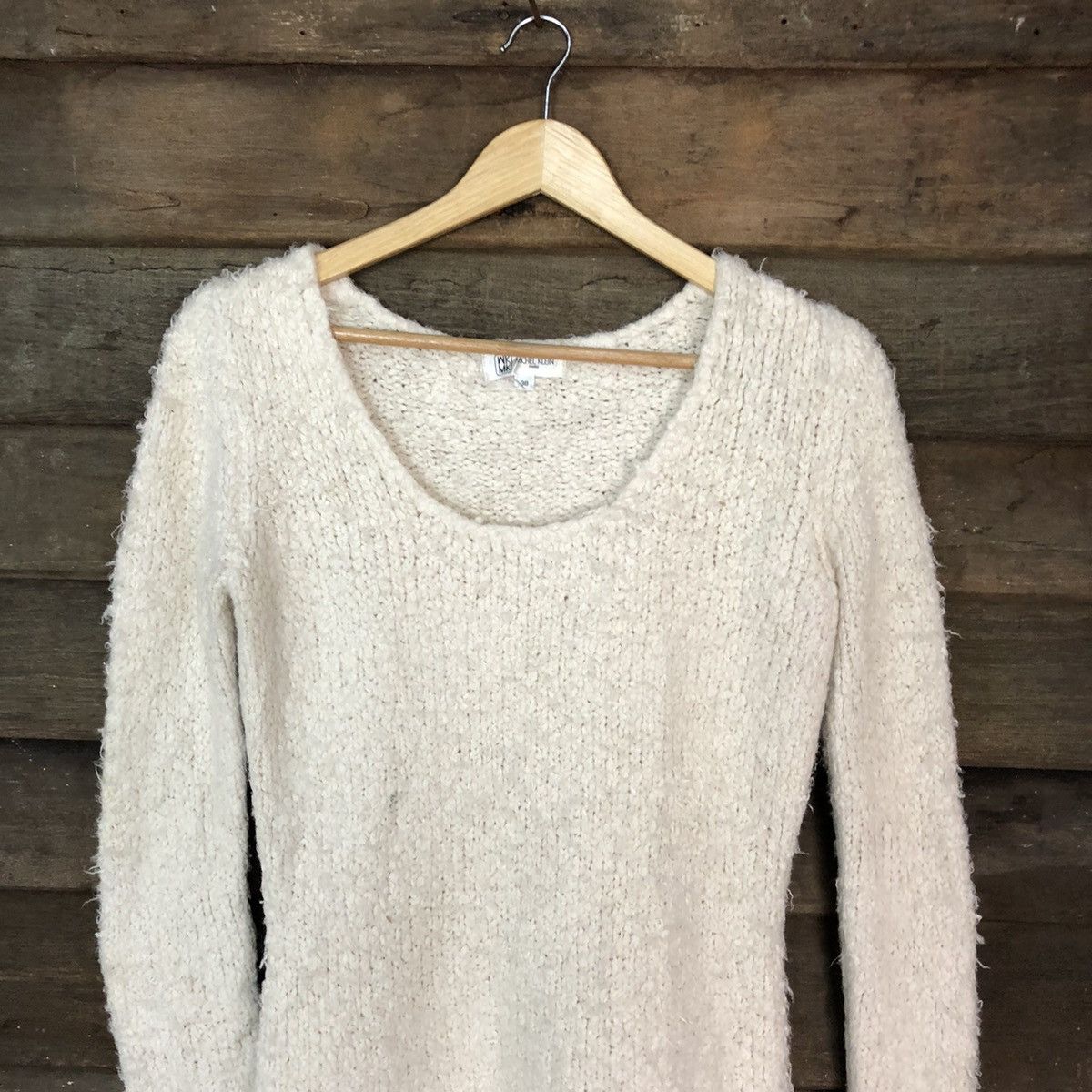 Homespun Knitwear × Michel Klein Michel Klein White Shag Shaggy Fur Mohair Knitwear #6991 Size S / US 4 / IT 40 - 2 Thumbnail
