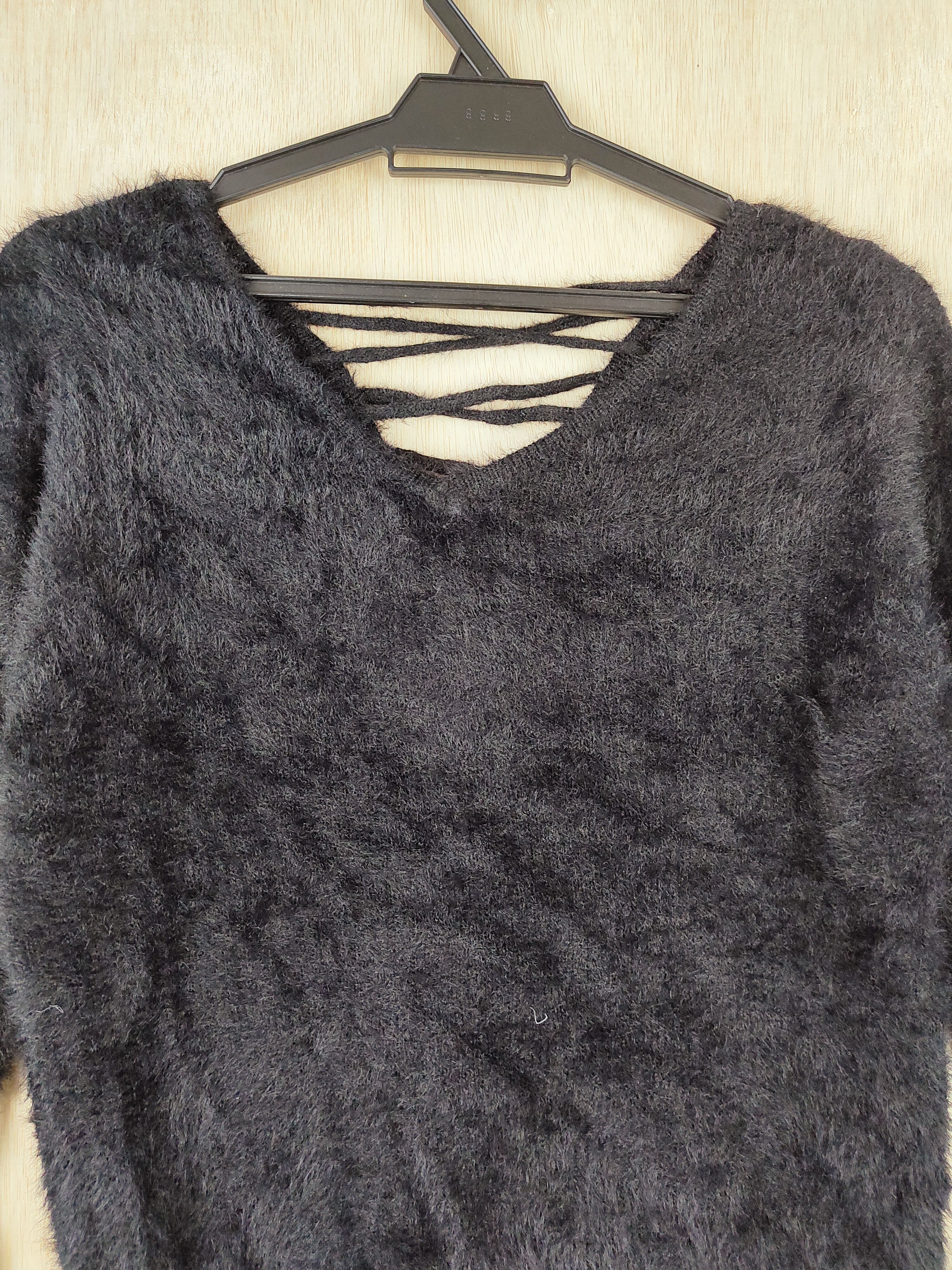 Japanese Brand × Other GRL Black Shag Shaggy Fur Mohair Knitwear #S262 Size M / US 6-8 / IT 42-44 - 2 Thumbnail