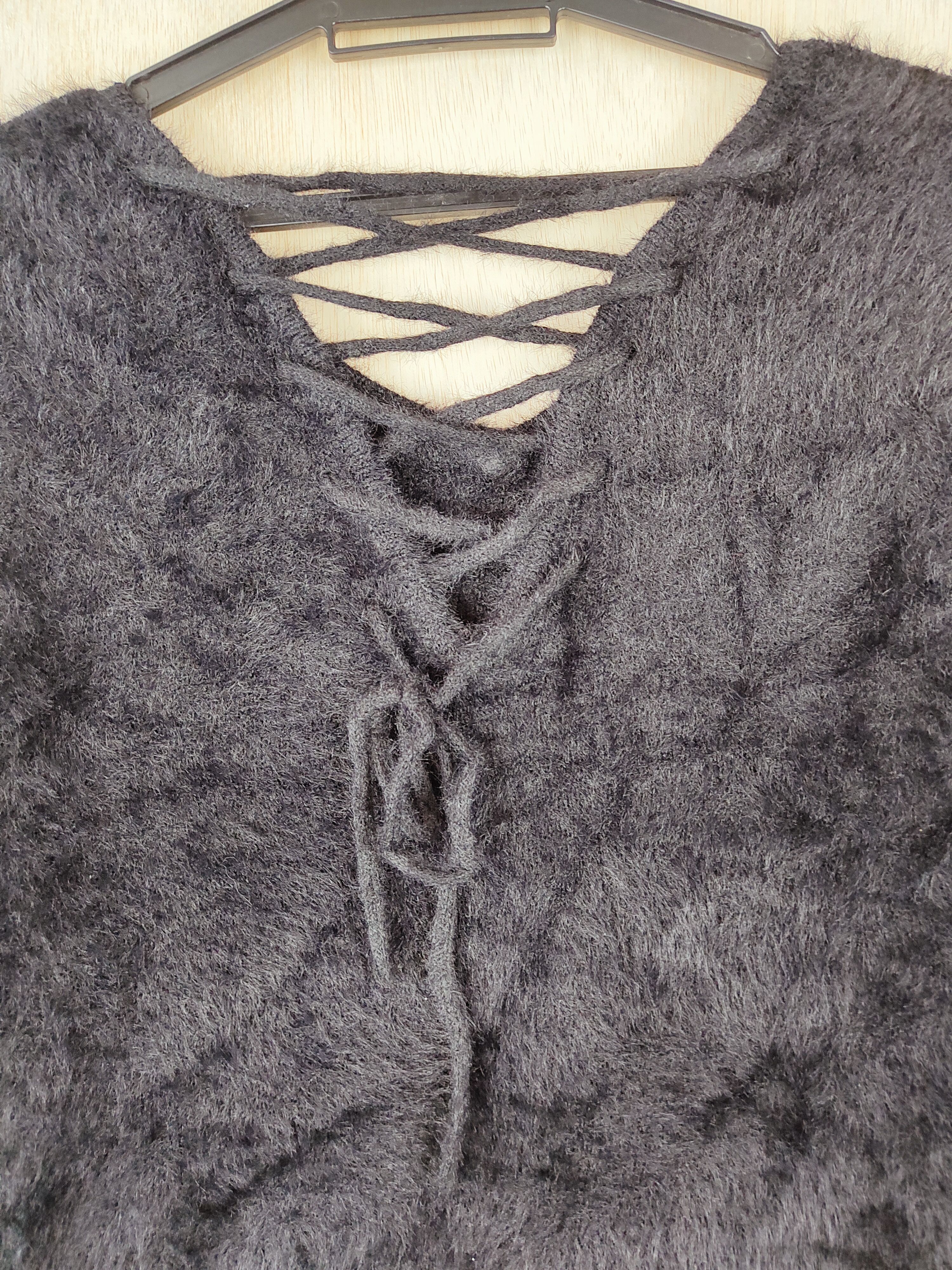 Japanese Brand × Other GRL Black Shag Shaggy Fur Mohair Knitwear #S262 Size M / US 6-8 / IT 42-44 - 6 Thumbnail