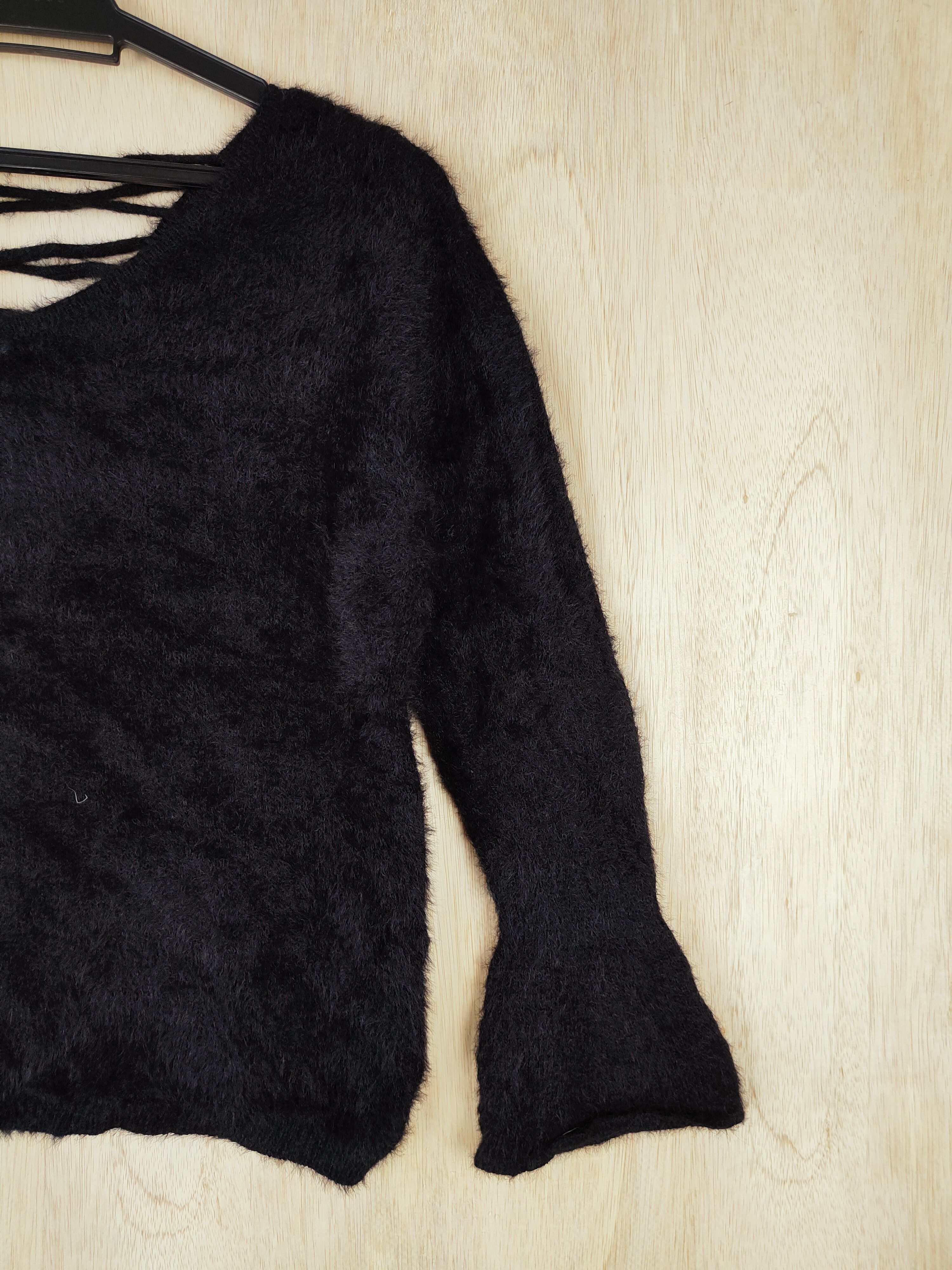 Japanese Brand × Other GRL Black Shag Shaggy Fur Mohair Knitwear #S262 Size M / US 6-8 / IT 42-44 - 4 Thumbnail