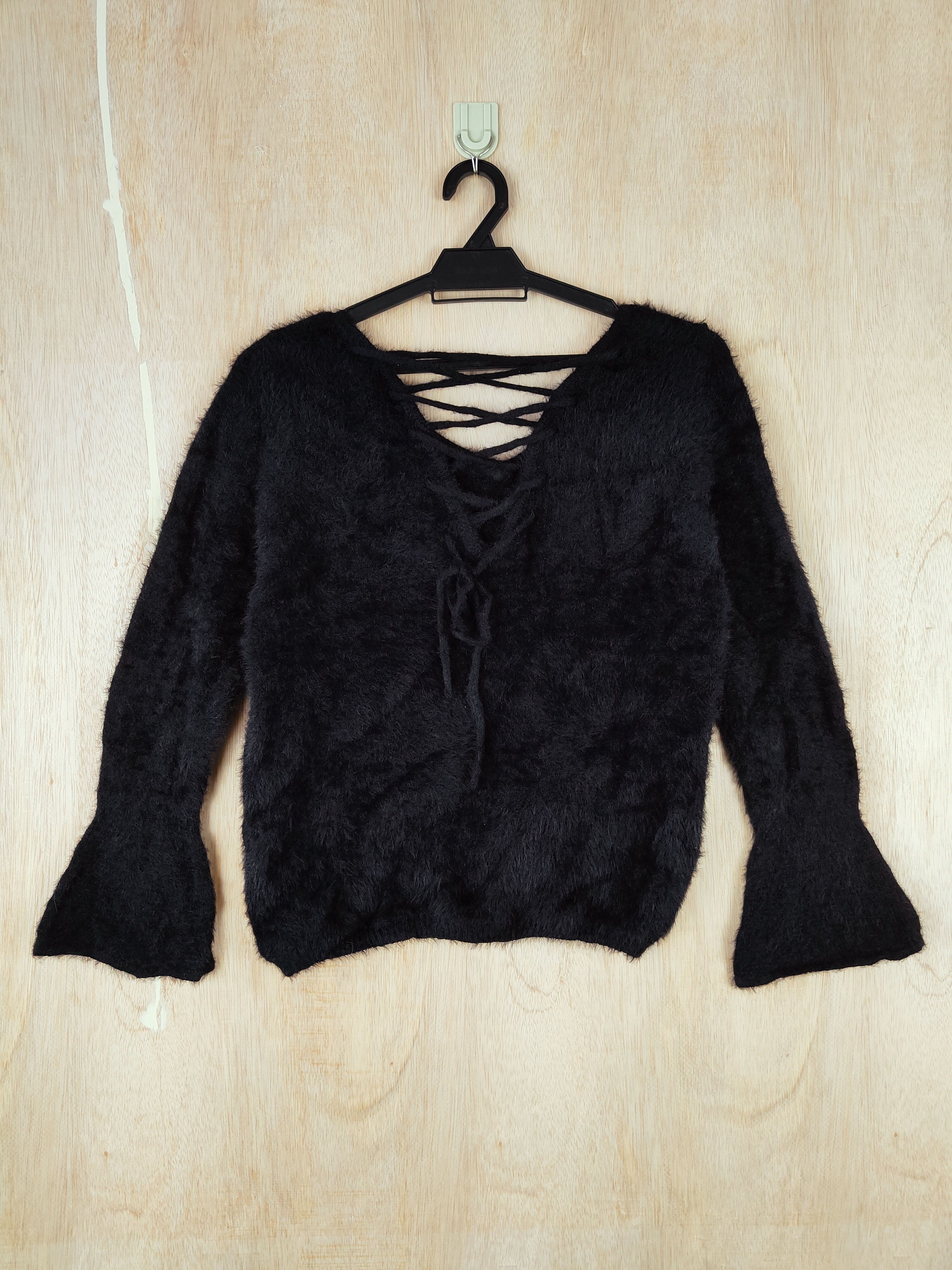 Japanese Brand × Other GRL Black Shag Shaggy Fur Mohair Knitwear #S262 Size M / US 6-8 / IT 42-44 - 5 Thumbnail