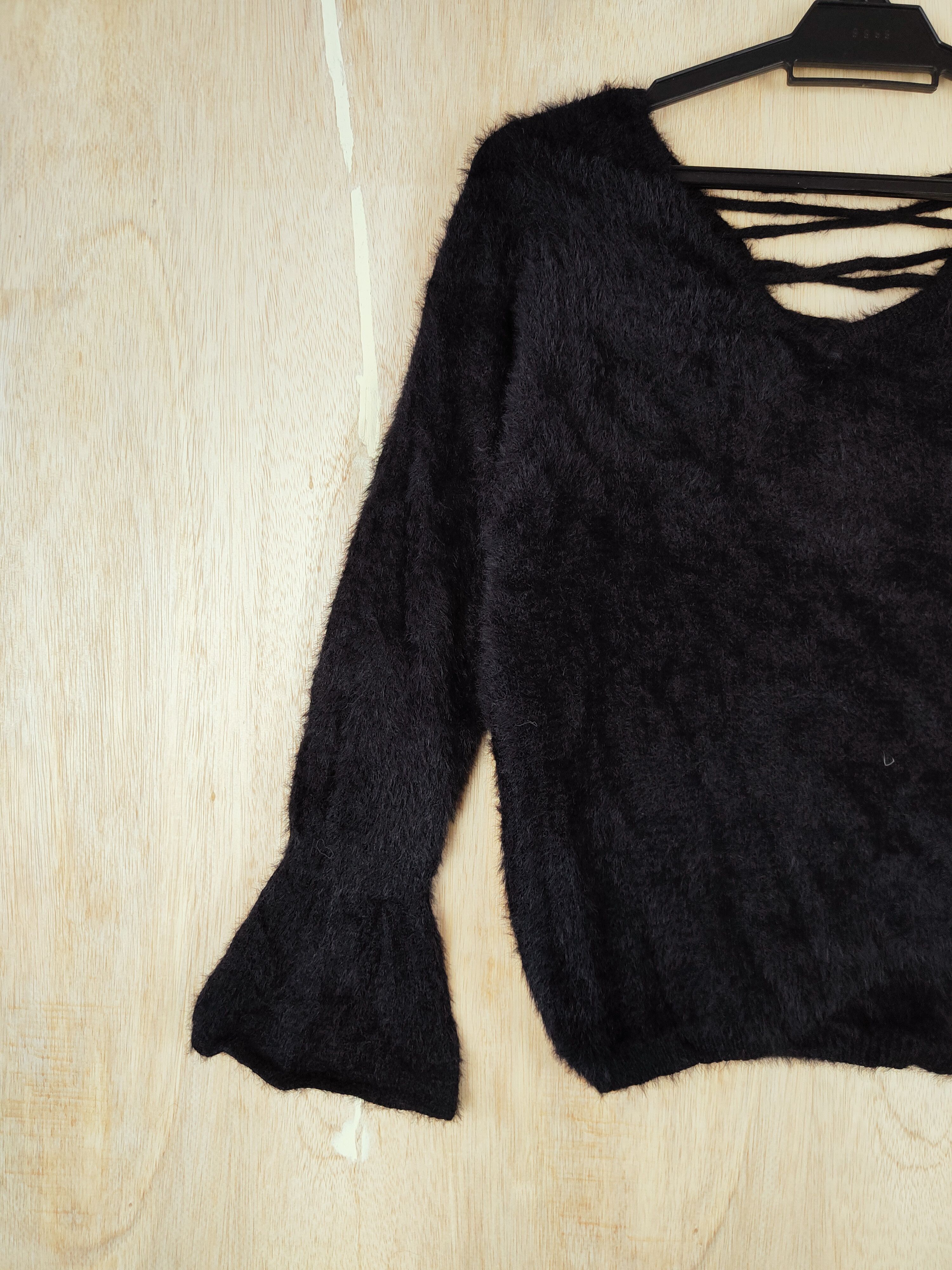Japanese Brand × Other GRL Black Shag Shaggy Fur Mohair Knitwear #S262 Size M / US 6-8 / IT 42-44 - 3 Thumbnail