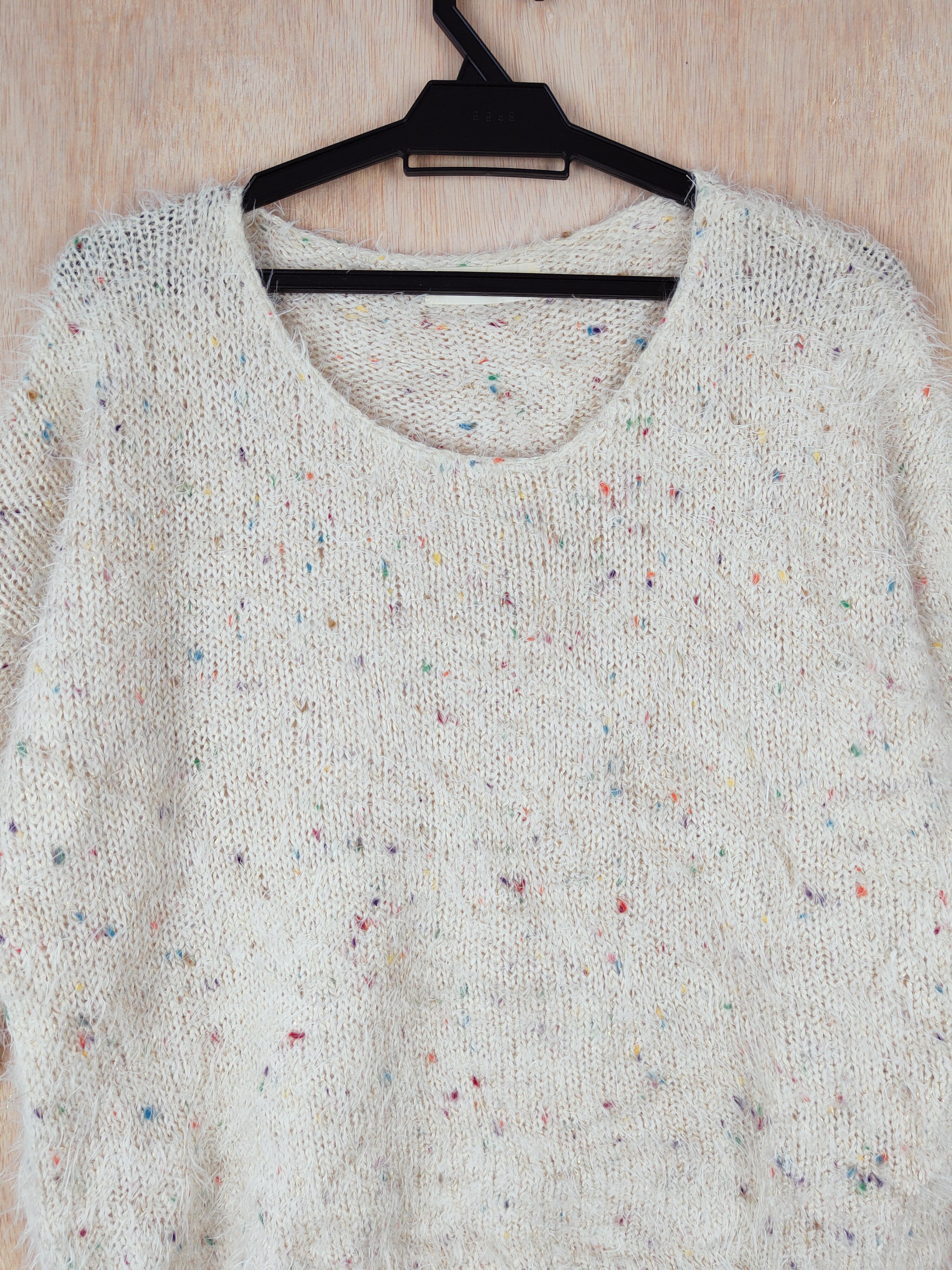 Homespun Knitwear × Japanese Brand Auntie Rosa Cream Shag Shaggy Fur Mohair Knitwear #S266 Size US S / EU 44-46 / 1 - 2 Thumbnail