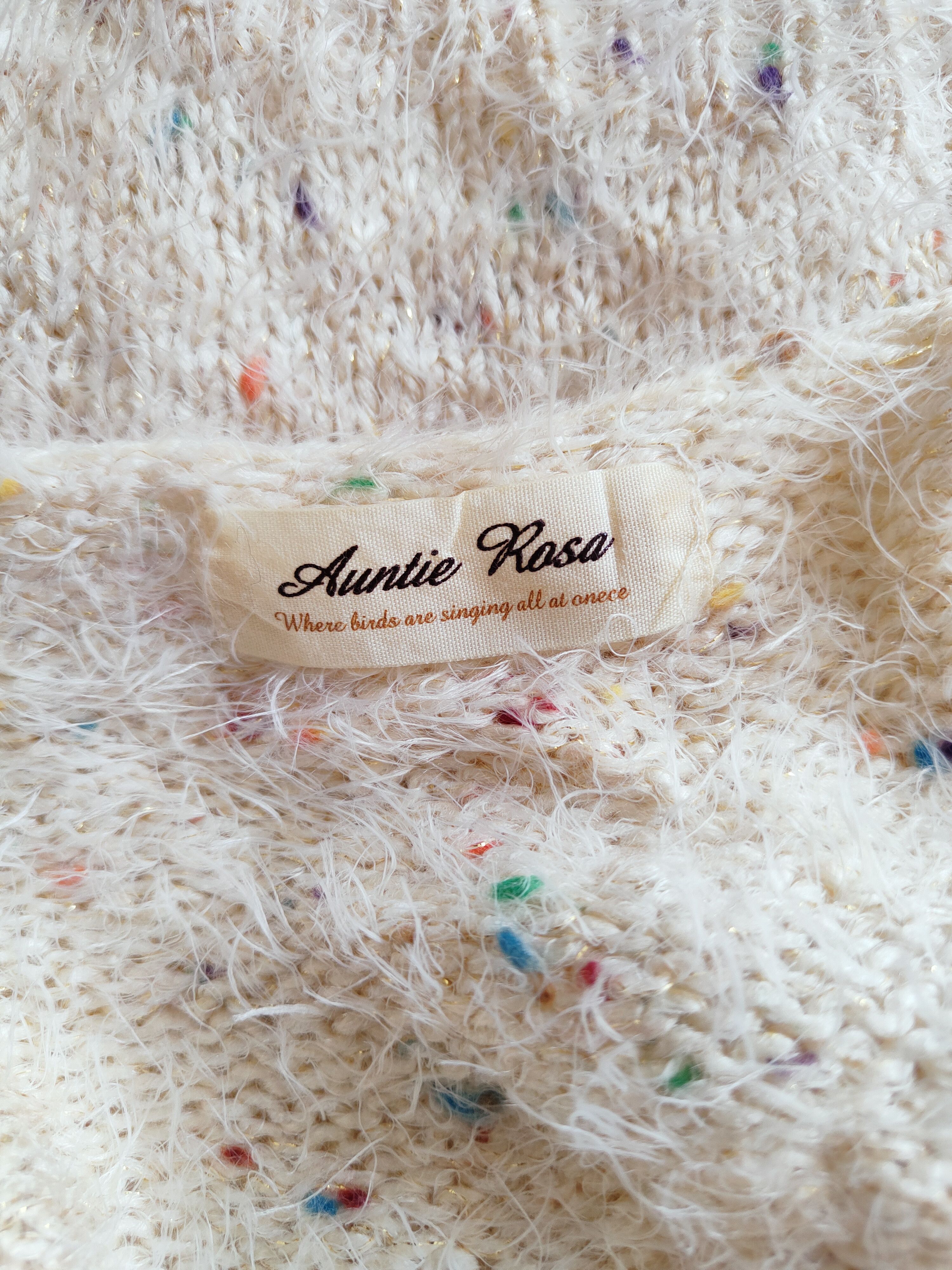 Homespun Knitwear × Japanese Brand Auntie Rosa Cream Shag Shaggy Fur Mohair Knitwear #S266 Size US S / EU 44-46 / 1 - 10 Thumbnail