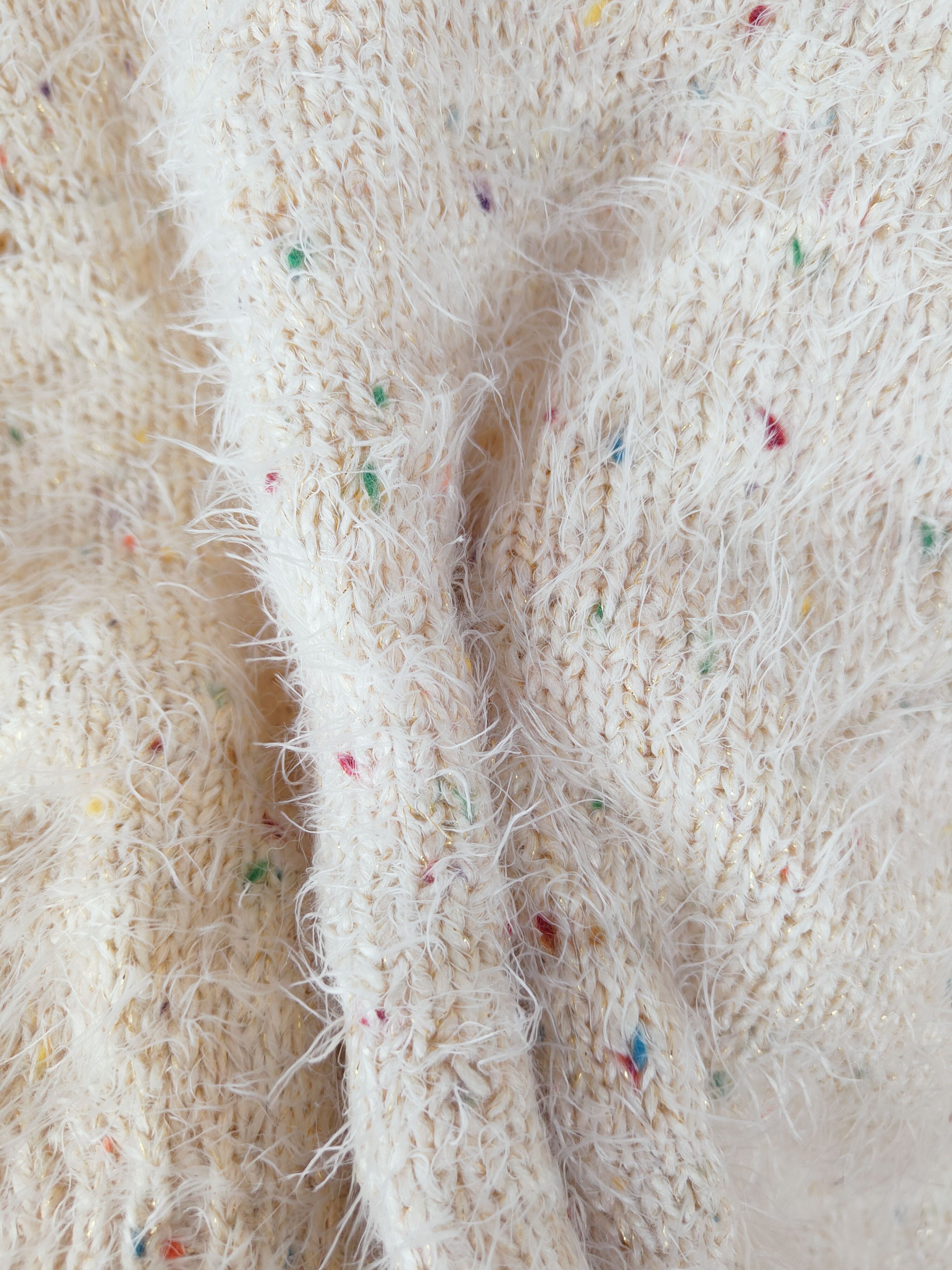 Homespun Knitwear × Japanese Brand Auntie Rosa Cream Shag Shaggy Fur Mohair Knitwear #S266 Size US S / EU 44-46 / 1 - 8 Thumbnail
