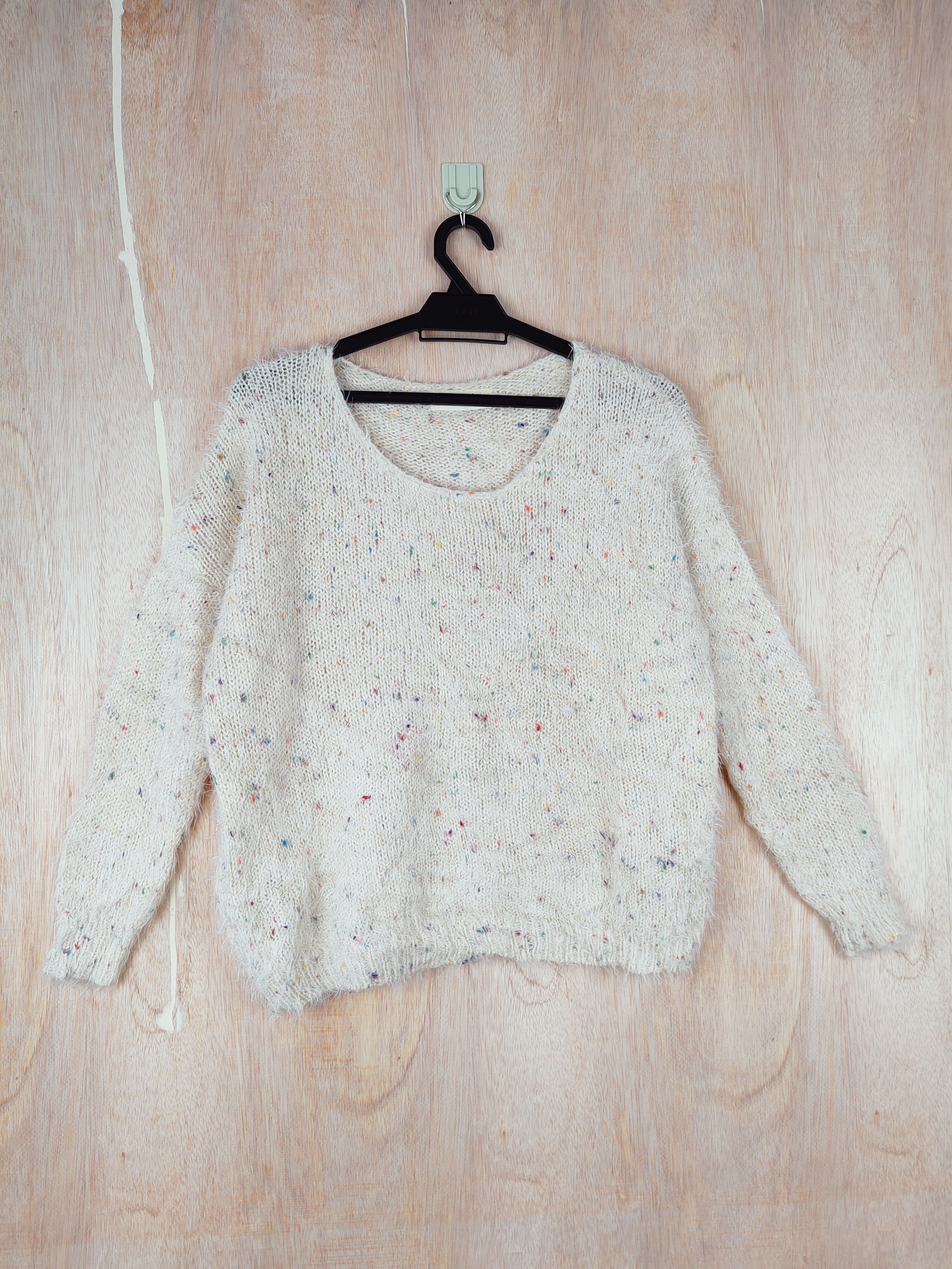 Homespun Knitwear × Japanese Brand Auntie Rosa Cream Shag Shaggy Fur Mohair Knitwear #S266 Size US S / EU 44-46 / 1 - 1 Thumbnail