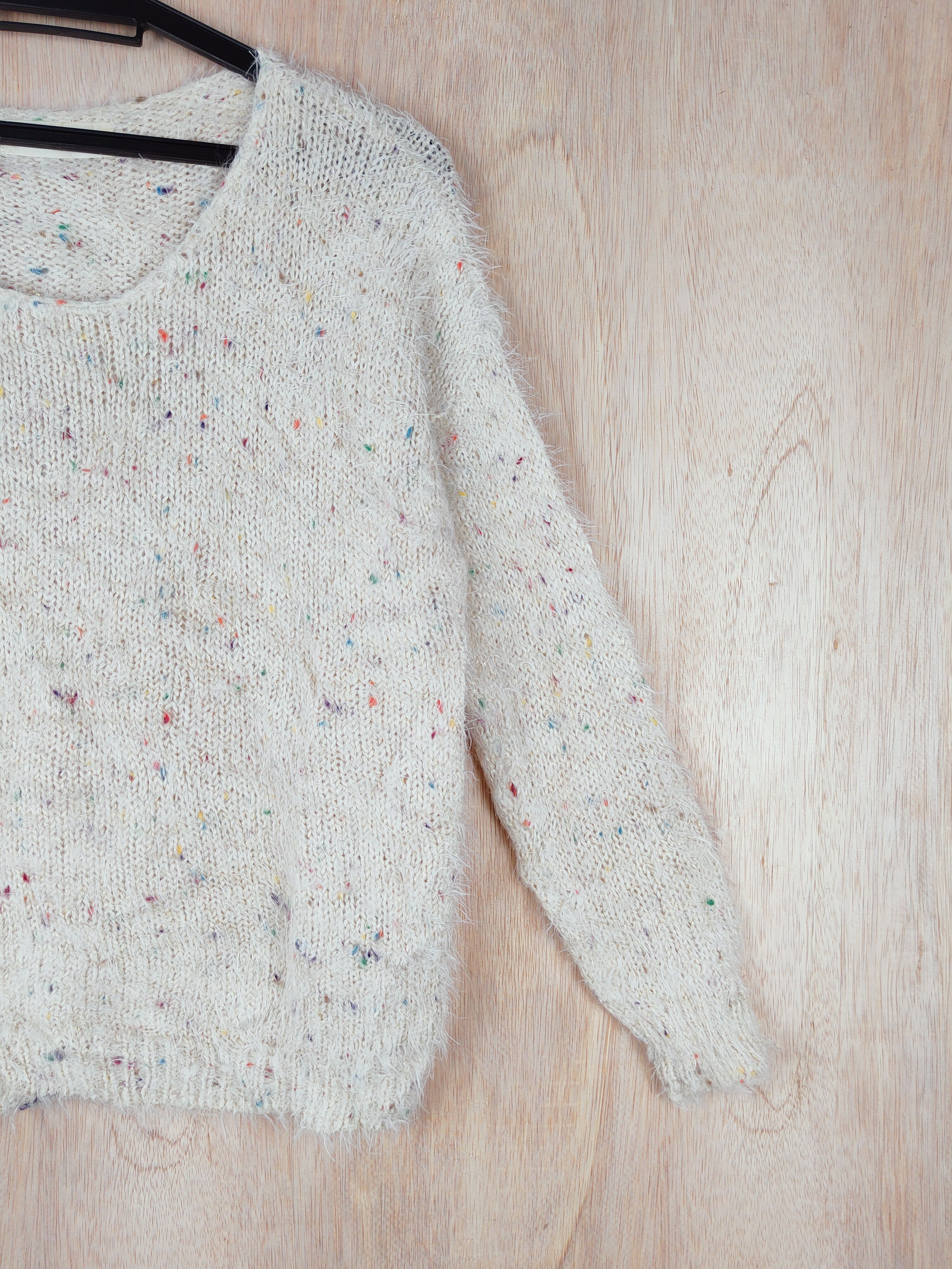 Homespun Knitwear × Japanese Brand Auntie Rosa Cream Shag Shaggy Fur Mohair Knitwear #S266 Size US S / EU 44-46 / 1 - 4 Thumbnail