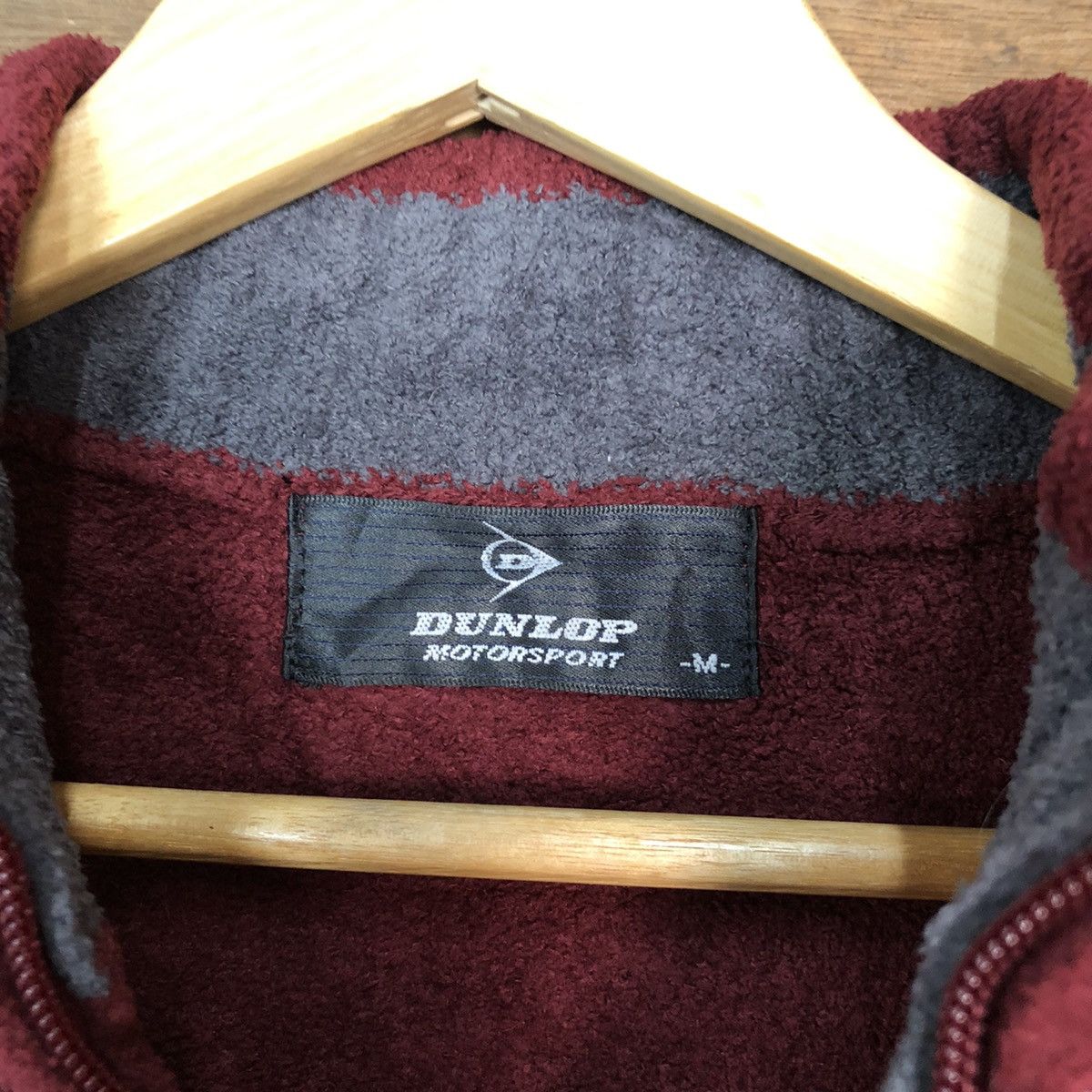 Dunlop × Vintage Dunlop Maroon stripe fleece sweatshirt vintage Knit #6970 Size US M / EU 48-50 / 2 - 7 Thumbnail