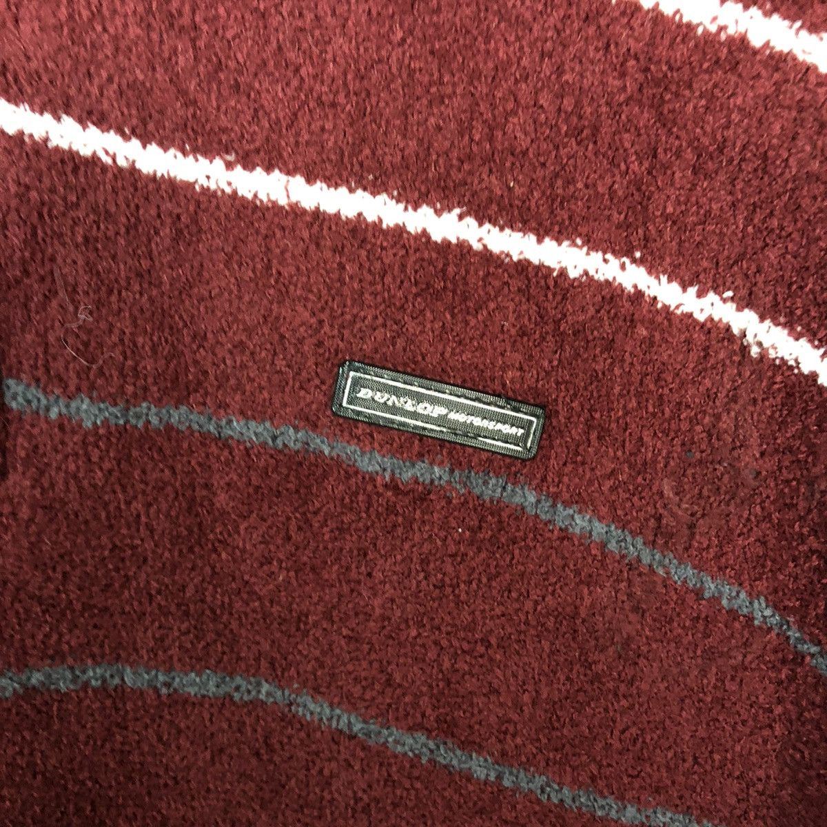Dunlop × Vintage Dunlop Maroon stripe fleece sweatshirt vintage Knit #6970 Size US M / EU 48-50 / 2 - 6 Thumbnail
