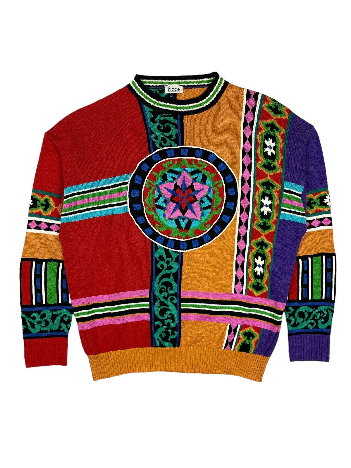Yoshiyuki Konishi Ficce Yoshiyuki Konishi Multicolor Abstract Knitwear Size US L / EU 52-54 / 3 - 1 Thumbnail