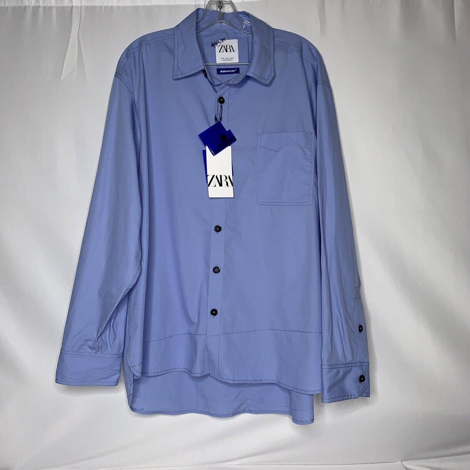 Zara ZARA ADER ERROR Oversized Medium Button Up Shirt Blue NWT | Grailed
