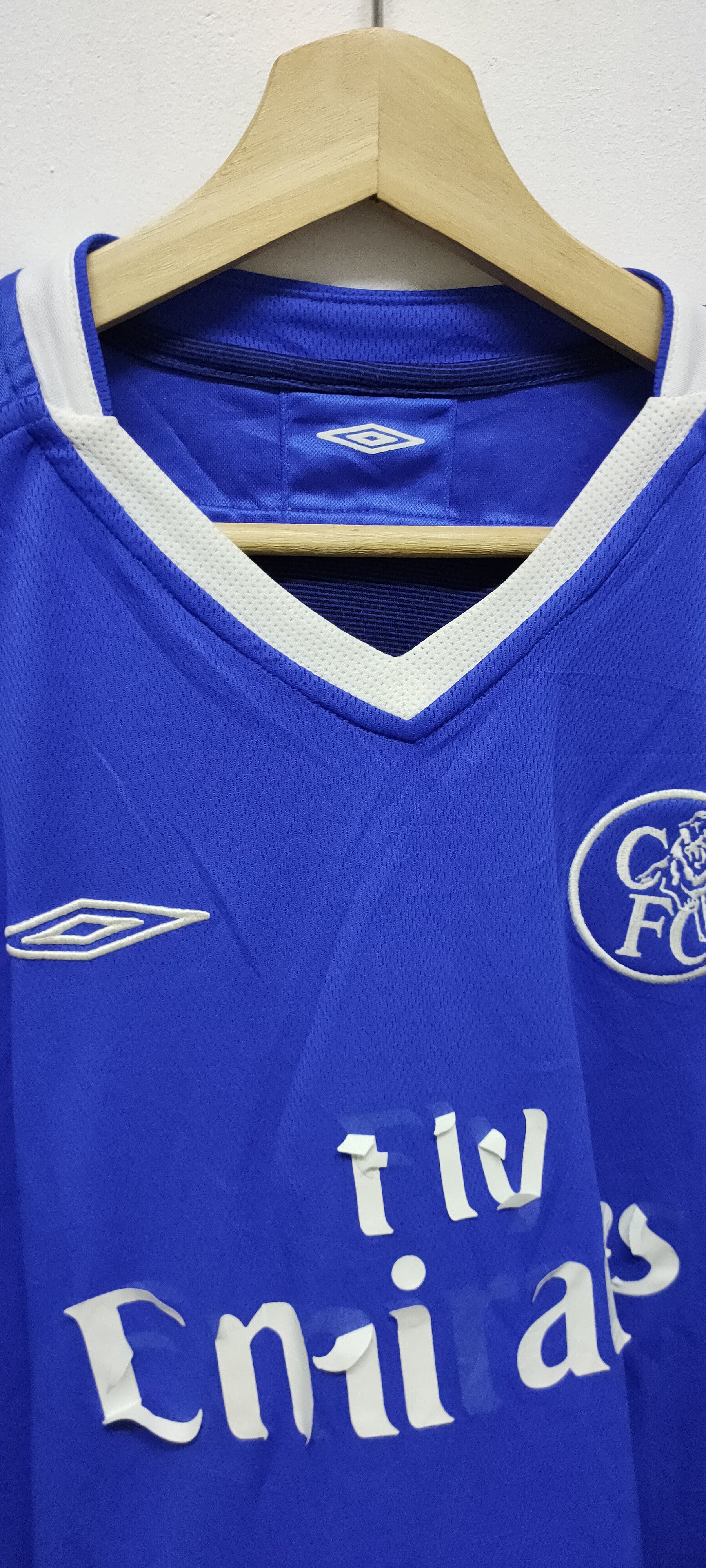 Maillot Chelsea 2003/2004 Extérieur - Umbro - Taille L - Blanc - Manches Courtes