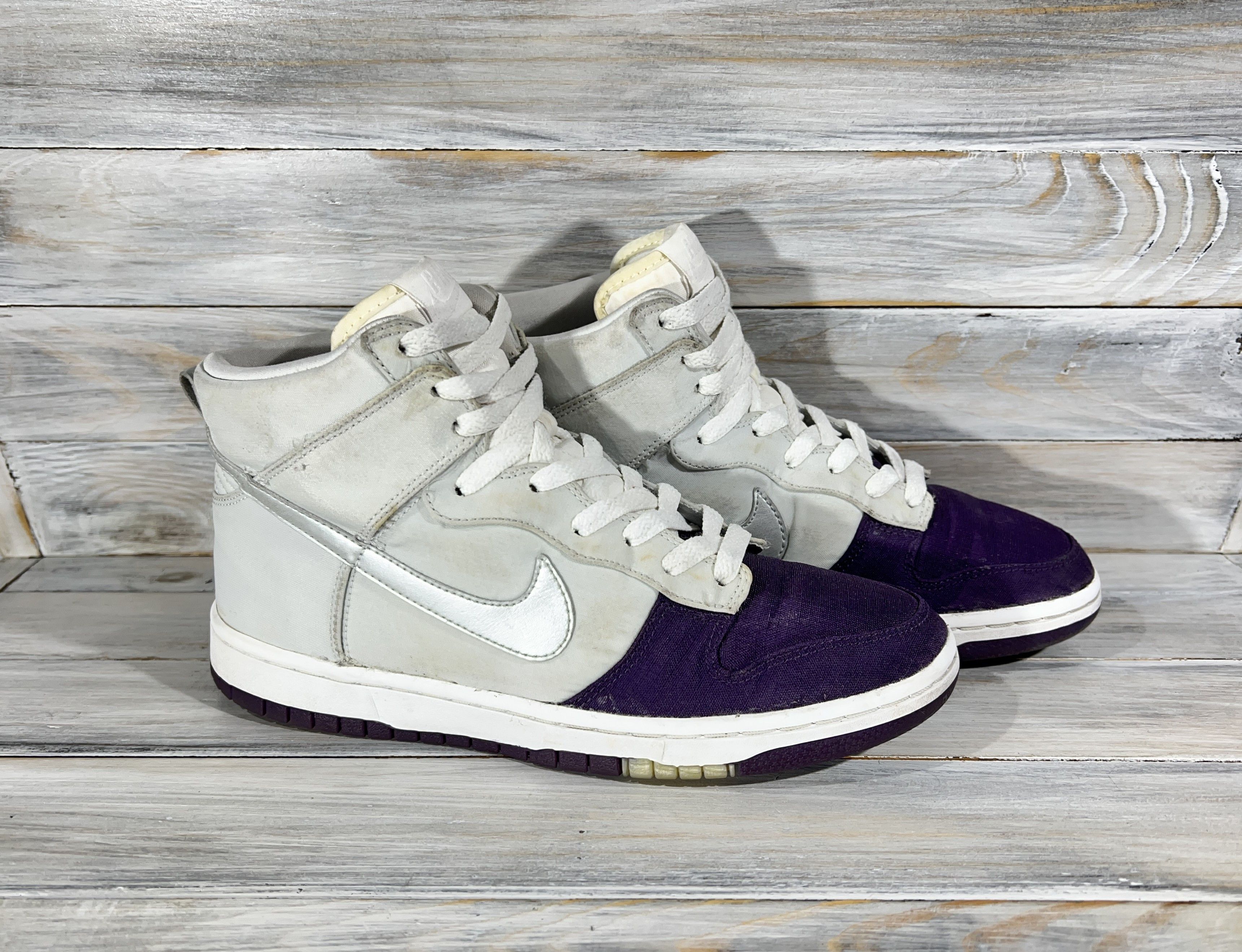 Nike Nike Dunk High Skinny Granny Purple Platinum Women'sSneakers Size US 8 / IT 38 - 1 Thumbnail