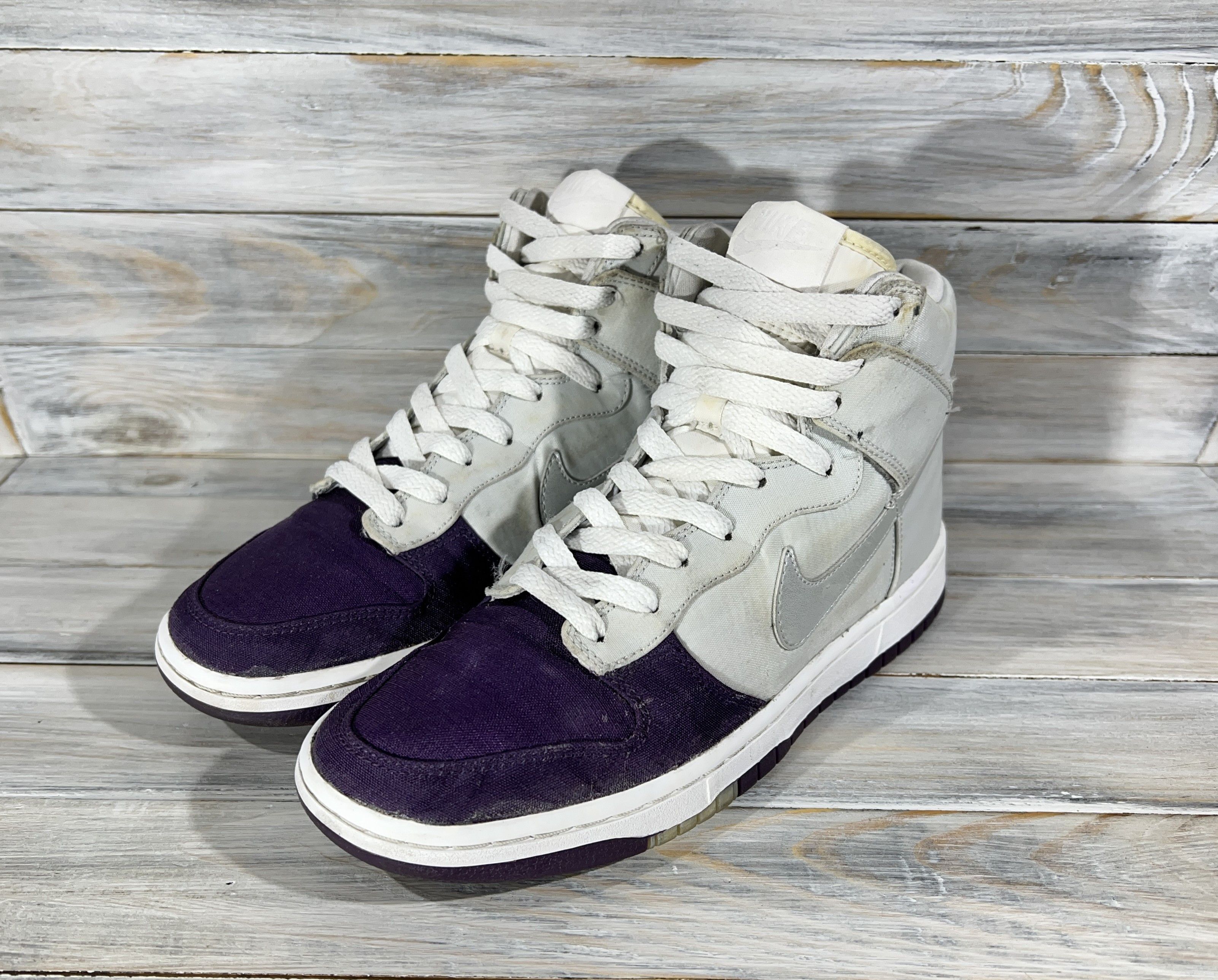 Nike Nike Dunk High Skinny Granny Purple Platinum Women'sSneakers Size US 8 / IT 38 - 16 Thumbnail