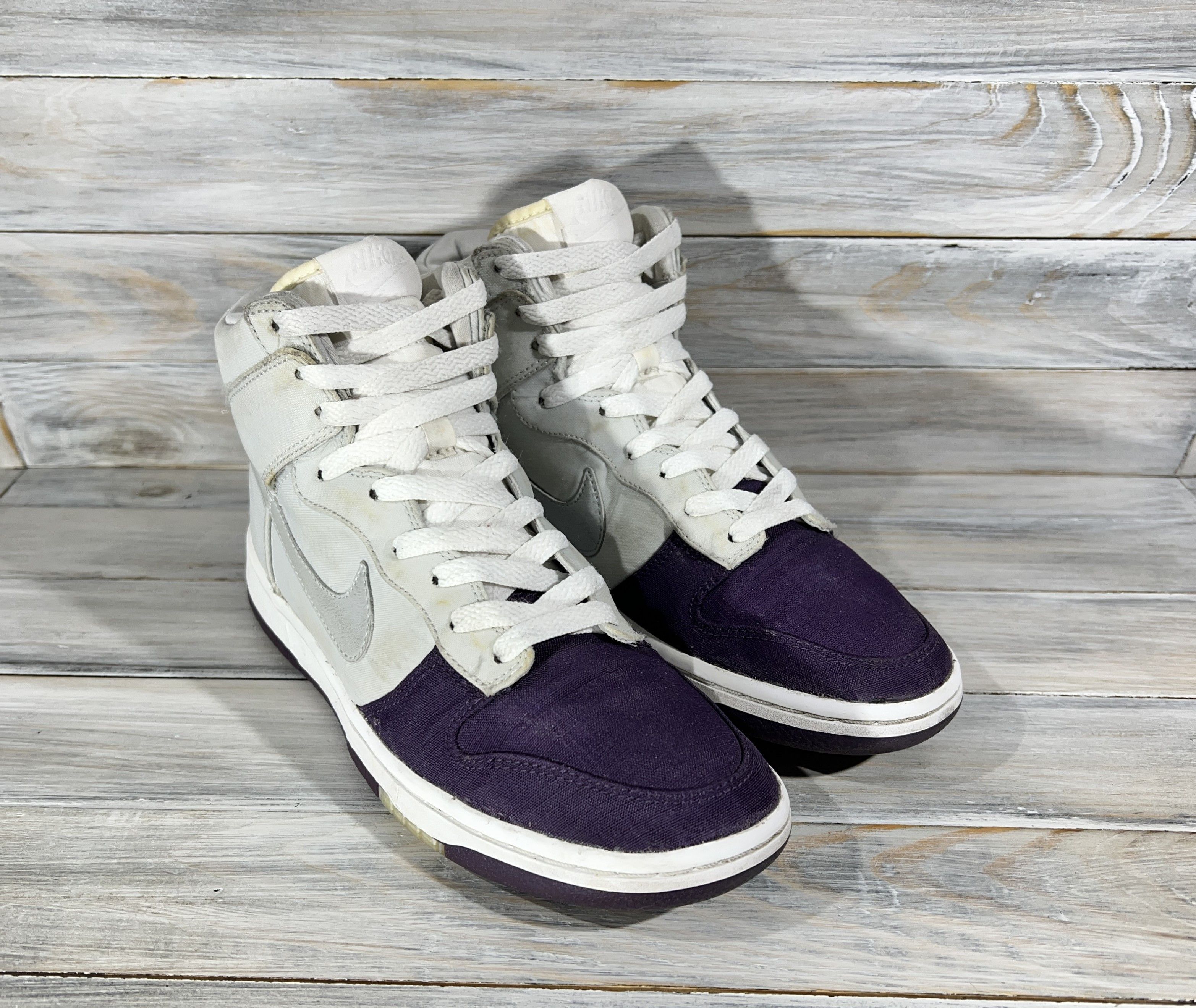 Nike Nike Dunk High Skinny Granny Purple Platinum Women'sSneakers Size US 8 / IT 38 - 14 Thumbnail