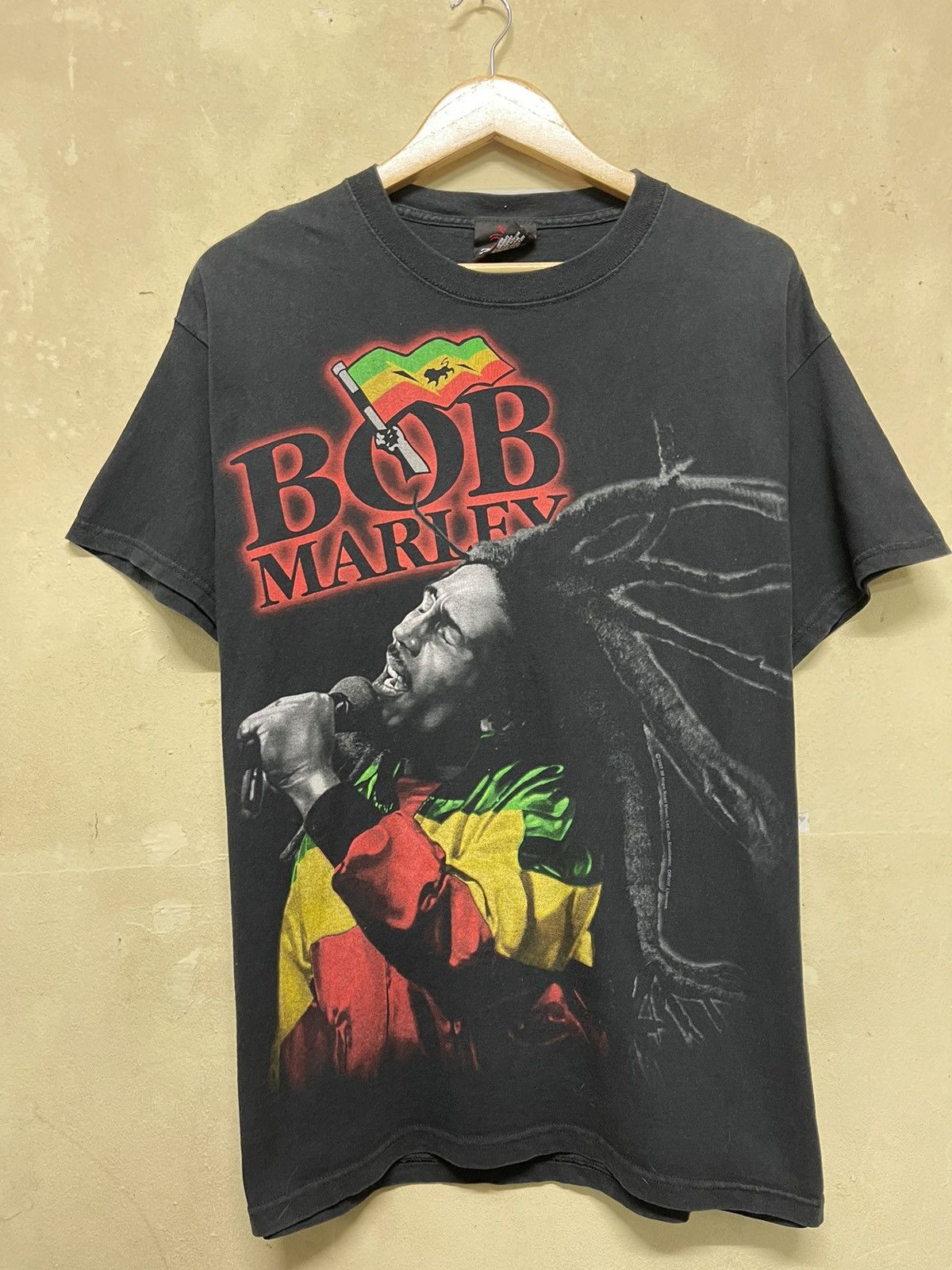Bob Marley Vintage Y2k Bob Marley Big Print By Tag Zion Size US L / EU 52-54 / 3 - 1 Thumbnail