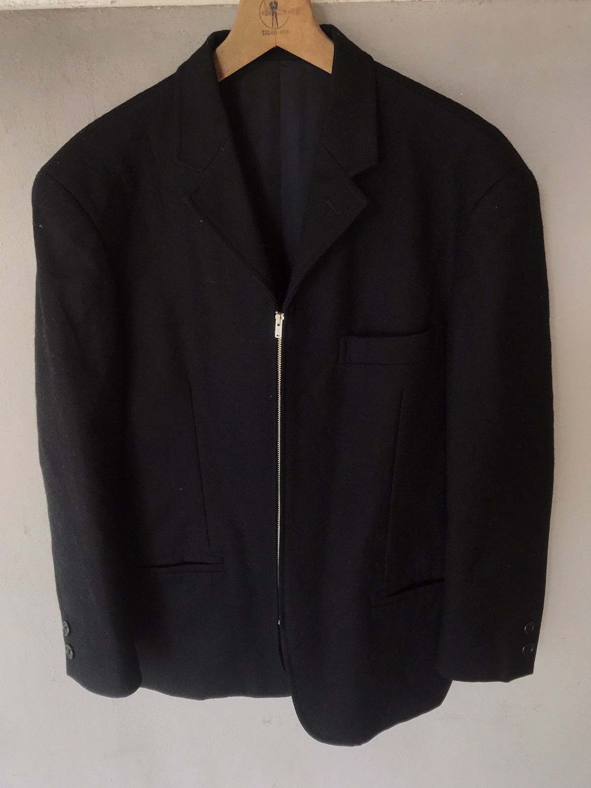 Japanese Brand × Vintage × Yohji Yamamoto Black Zipper Jacket Size US S / EU 44-46 / 1 - 1 Thumbnail