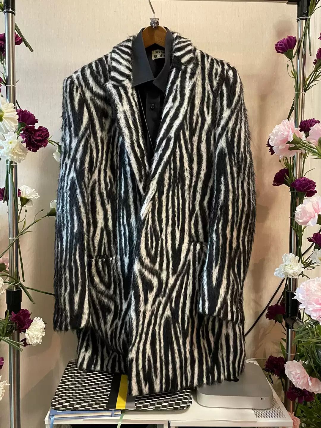 Yves Saint Laurent Saint Laurent Original New Zebra Heavy Overcoat Size ...