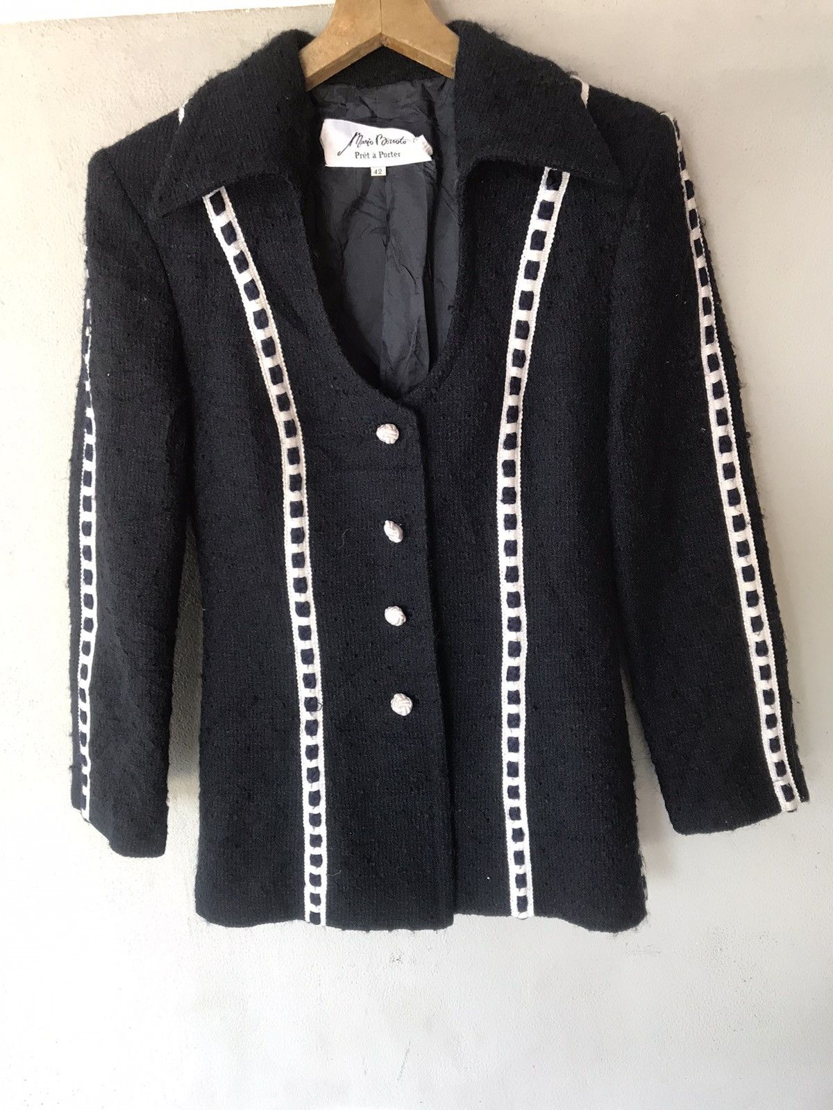 Vintage Vintage Mario Borsato Button Ups Wool Jacket Size US XS / EU 42 / 0 - 1 Thumbnail