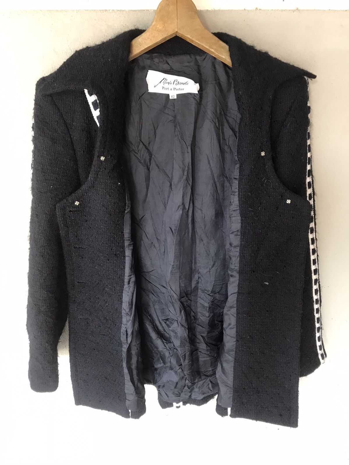 Vintage Vintage Mario Borsato Button Ups Wool Jacket Size US XS / EU 42 / 0 - 8 Thumbnail