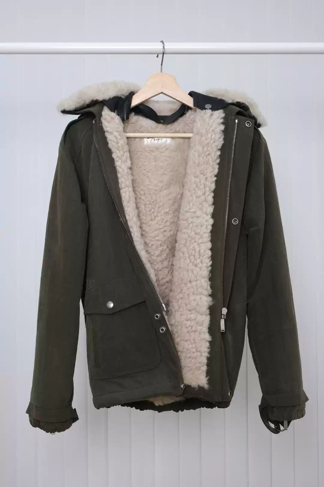 Saint Laurent Fur Leather Overcoat Size Fr34
