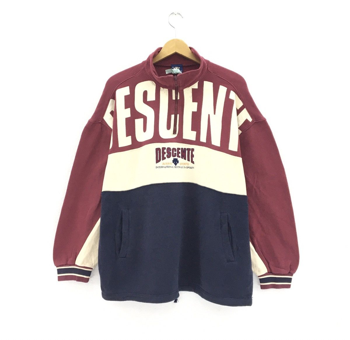 Descente Half Zip Long Sleeve Sweatshirt Colour Block