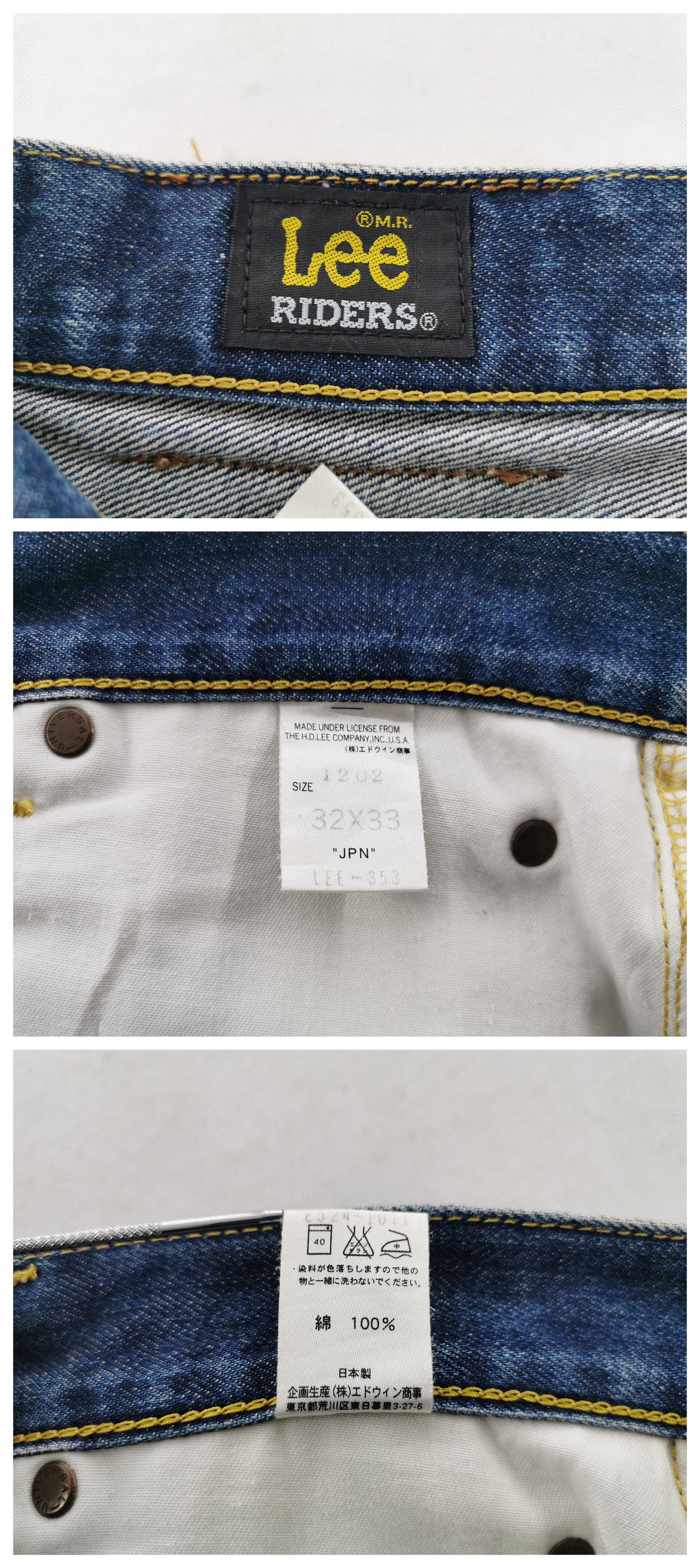 Vintage Lee Denim Jeans Pants Made In Japan Size 32/32x33 - Main Image