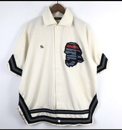 M] A Bathing Ape Bape Vintage Baseball Jersey Beige –