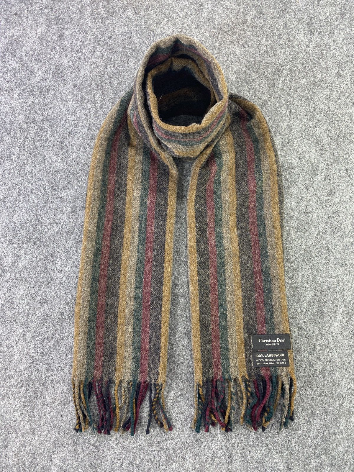 Christian Dior Monsieur Christian Dior Wool Scarf/Muffler/Neckwear-T244 Size ONE SIZE - 1 Thumbnail