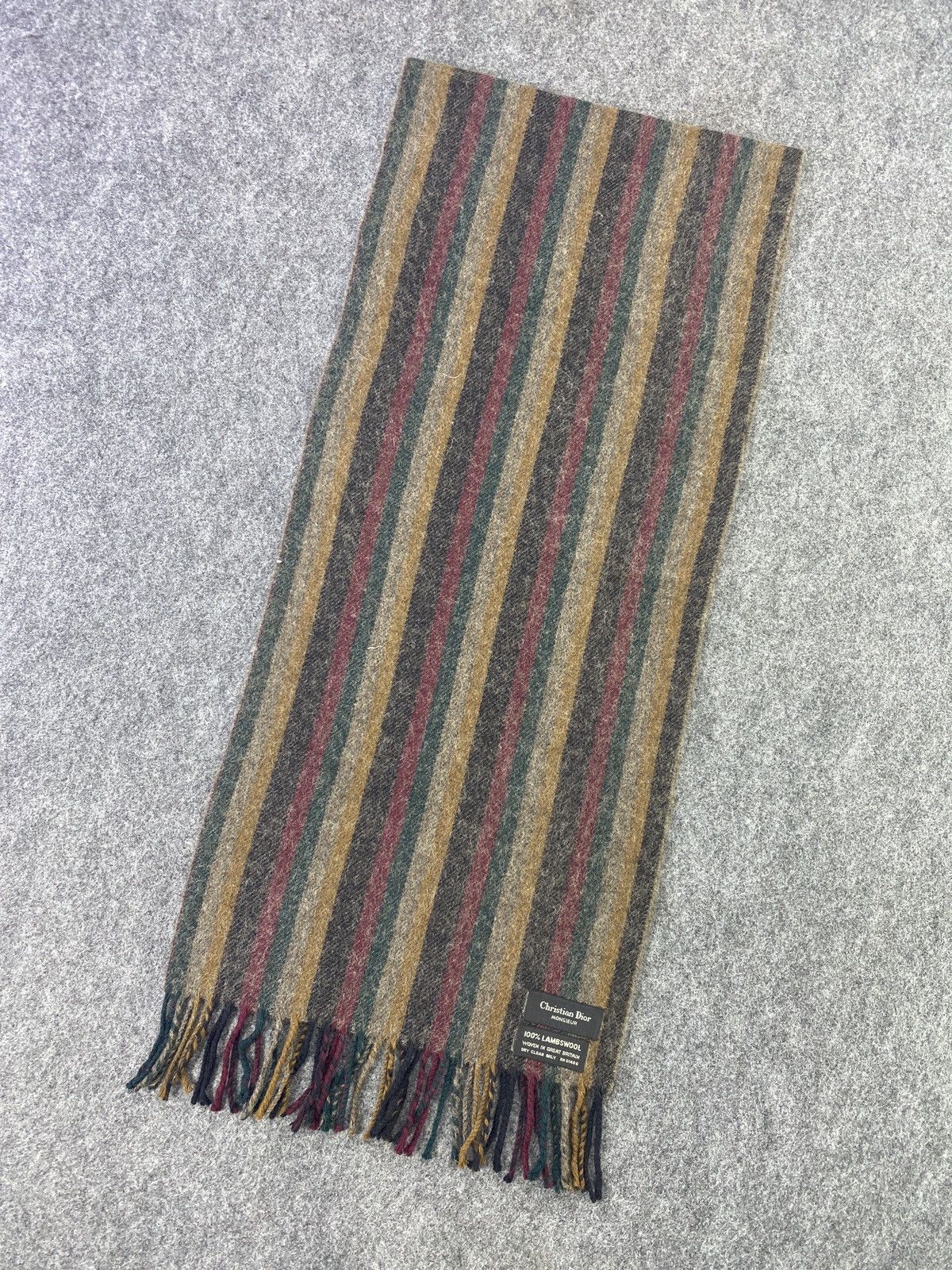 Christian Dior Monsieur Christian Dior Wool Scarf/Muffler/Neckwear-T244 Size ONE SIZE - 2 Thumbnail