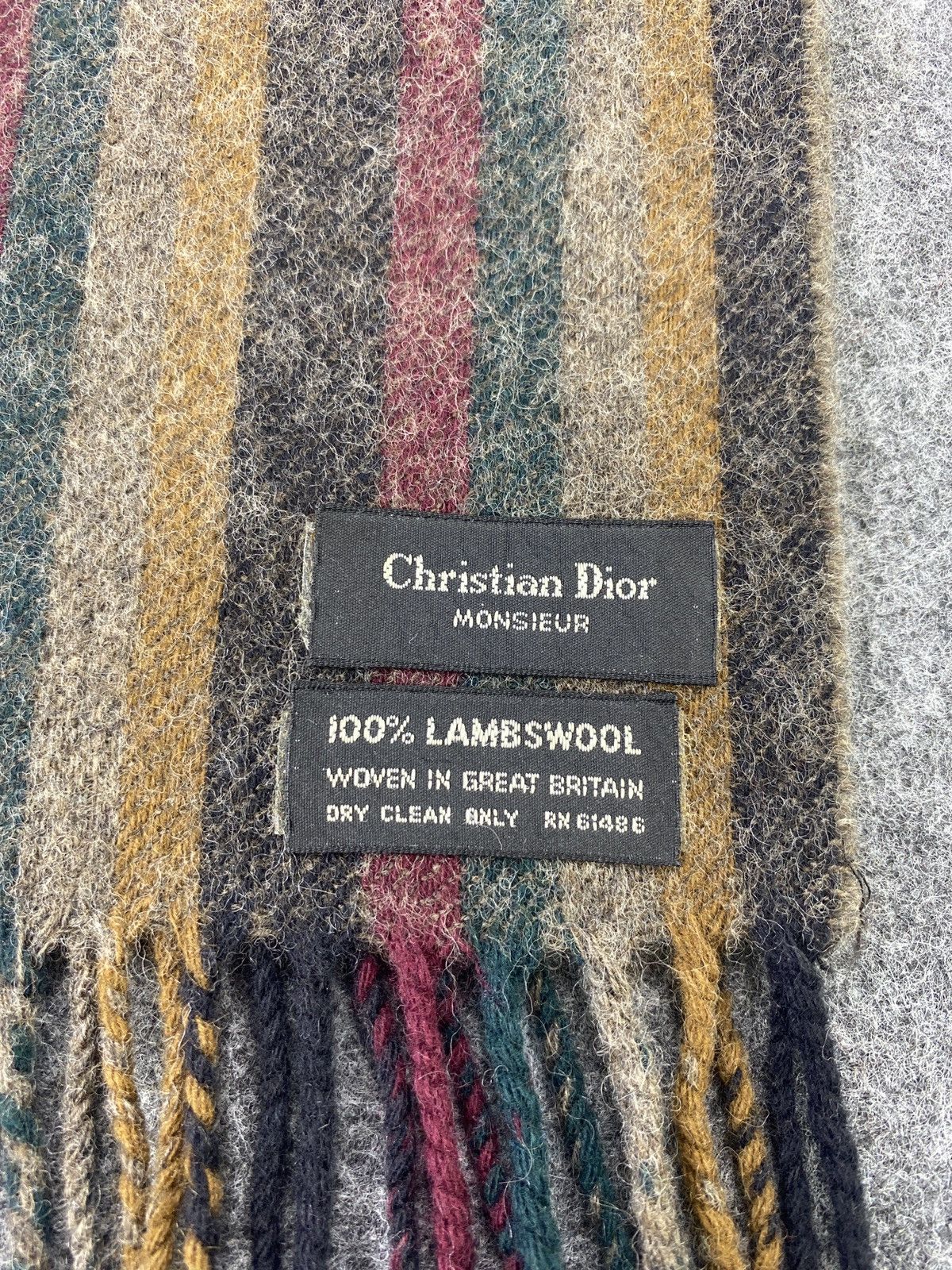 Christian Dior Monsieur Christian Dior Wool Scarf/Muffler/Neckwear-T244 Size ONE SIZE - 5 Thumbnail