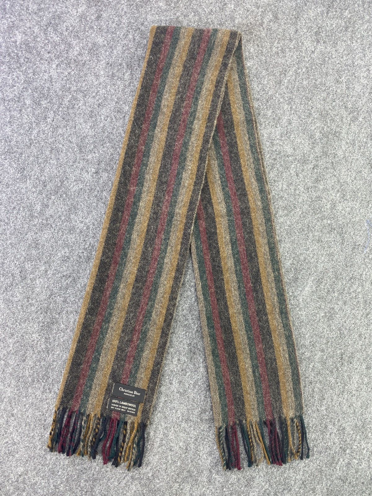 Christian Dior Monsieur Christian Dior Wool Scarf/Muffler/Neckwear-T244 Size ONE SIZE - 4 Thumbnail